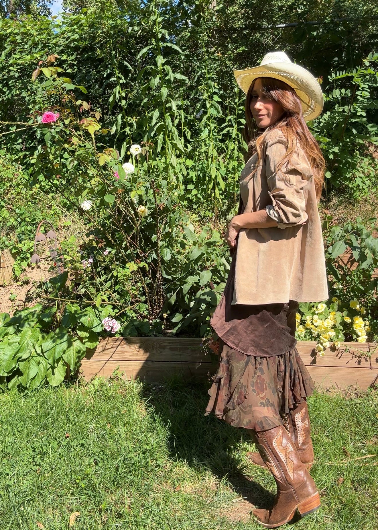Vintage Silk Slip Dress / Espresso Brown 2000s / S-M