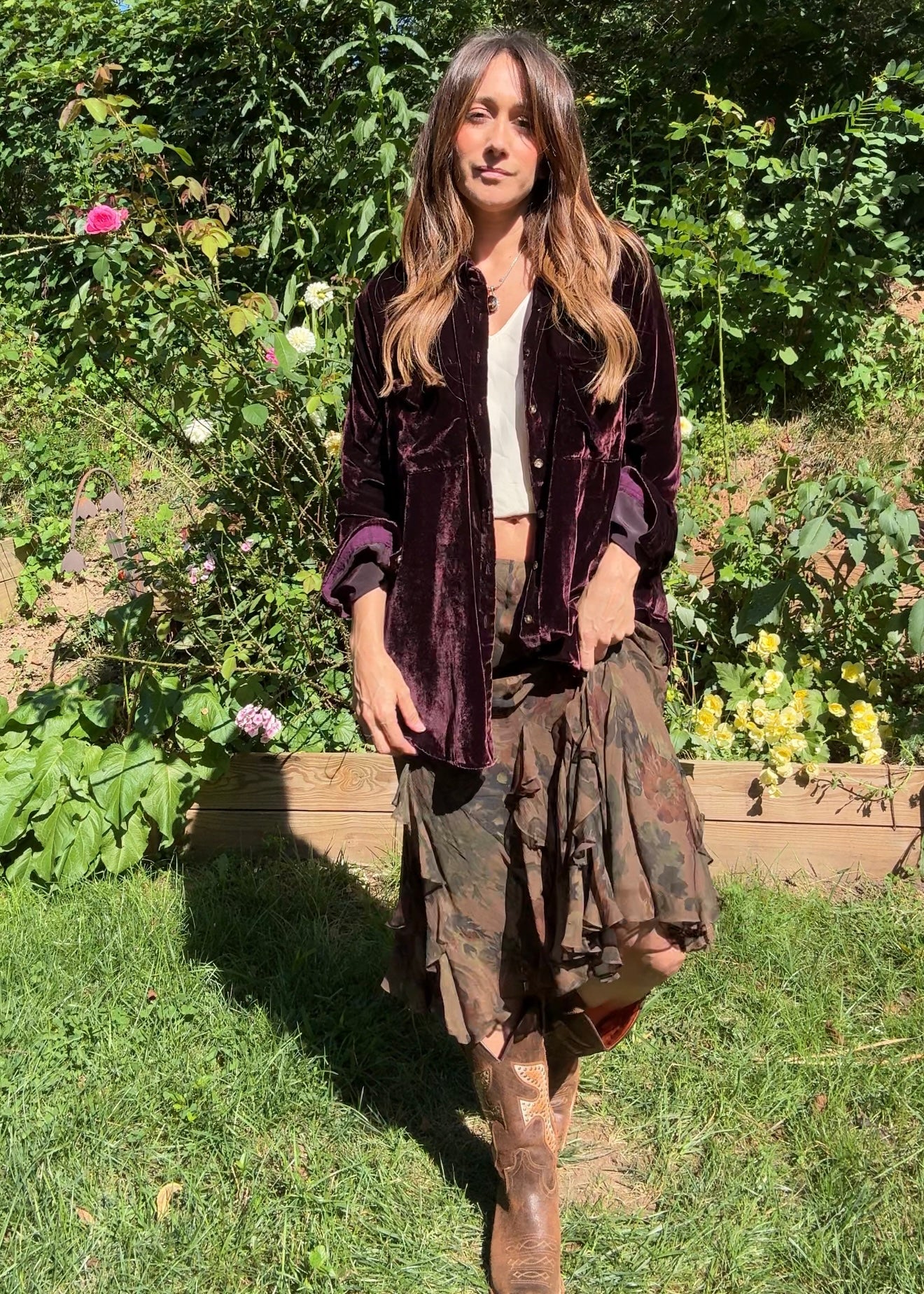 Maeve Velvet Oxblood Button-Down Shirt — Anthropologie