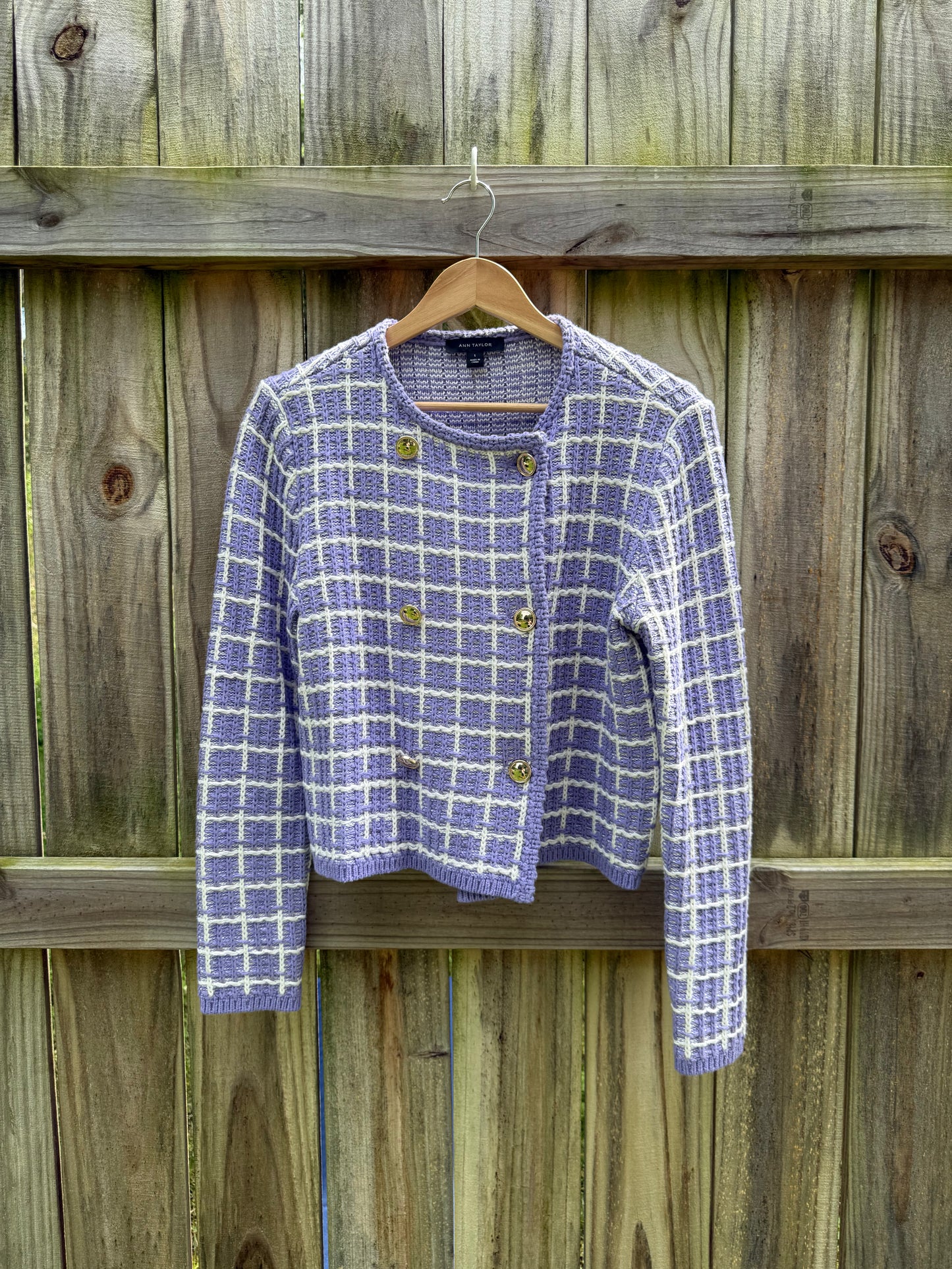 Ann Taylor Lavender Knit Cardigan