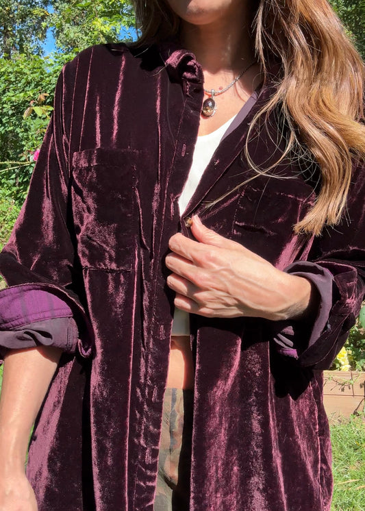 Maeve Velvet Oxblood Button-Down Shirt — Anthropologie