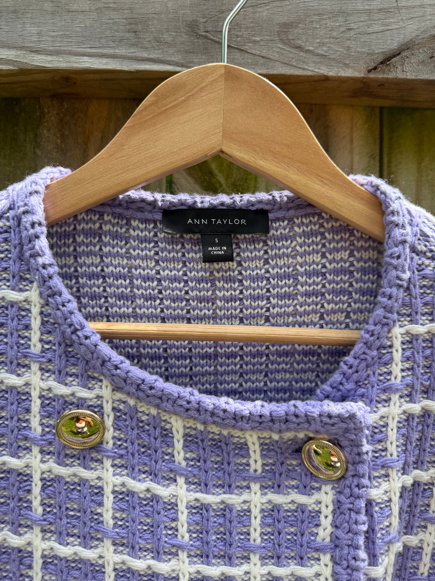 Ann Taylor Lavender Knit Cardigan