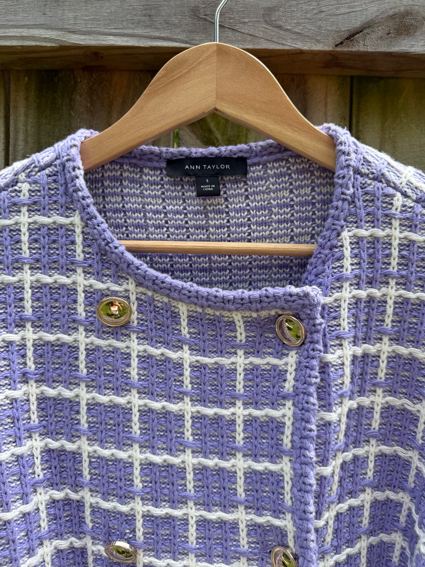 Ann Taylor Lavender Knit Cardigan