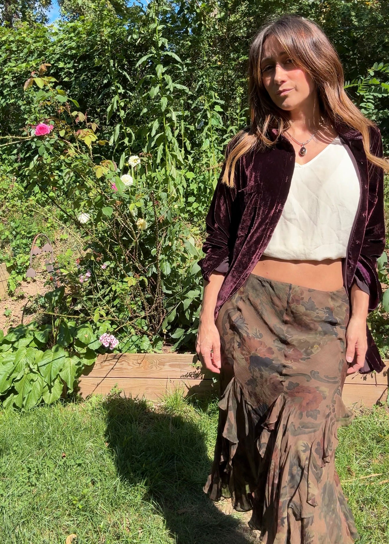 Lauren Ralph Lauren 100% Silk Ruffle Skirt — 2000s