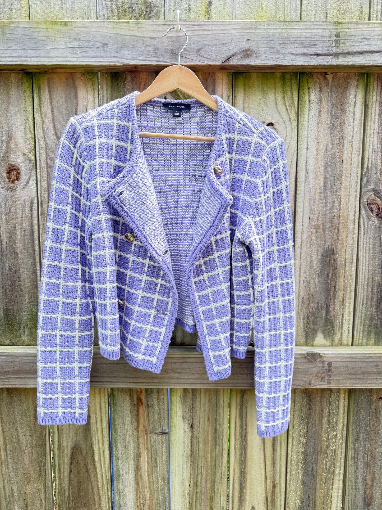 Ann Taylor Lavender Knit Cardigan