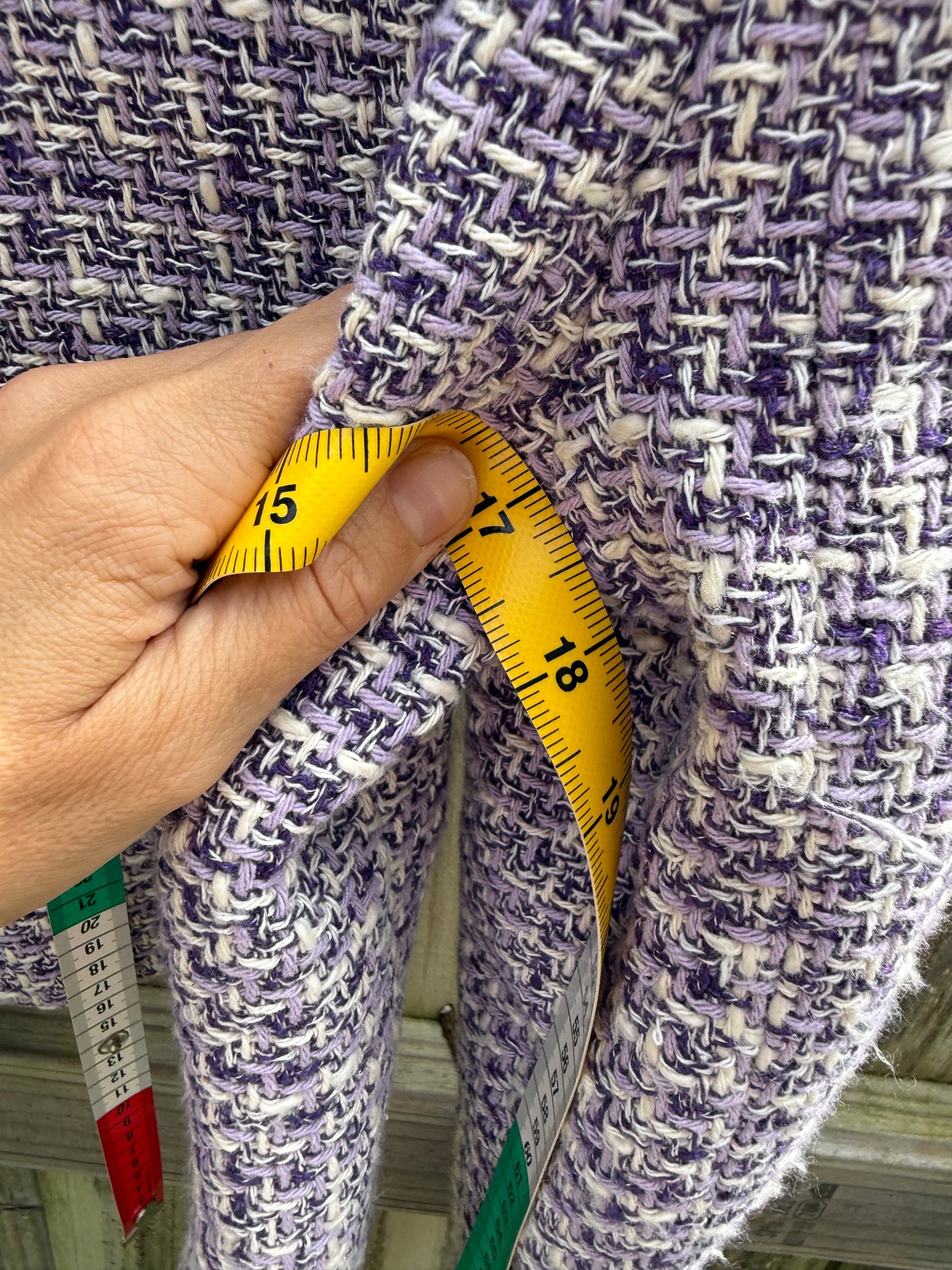 Zara Lilac Bouclé Tweed Skirt Set | Cropped Jacket | Chanel Inspired Lavender Co-Ord | Quiet Luxury | Size Small
