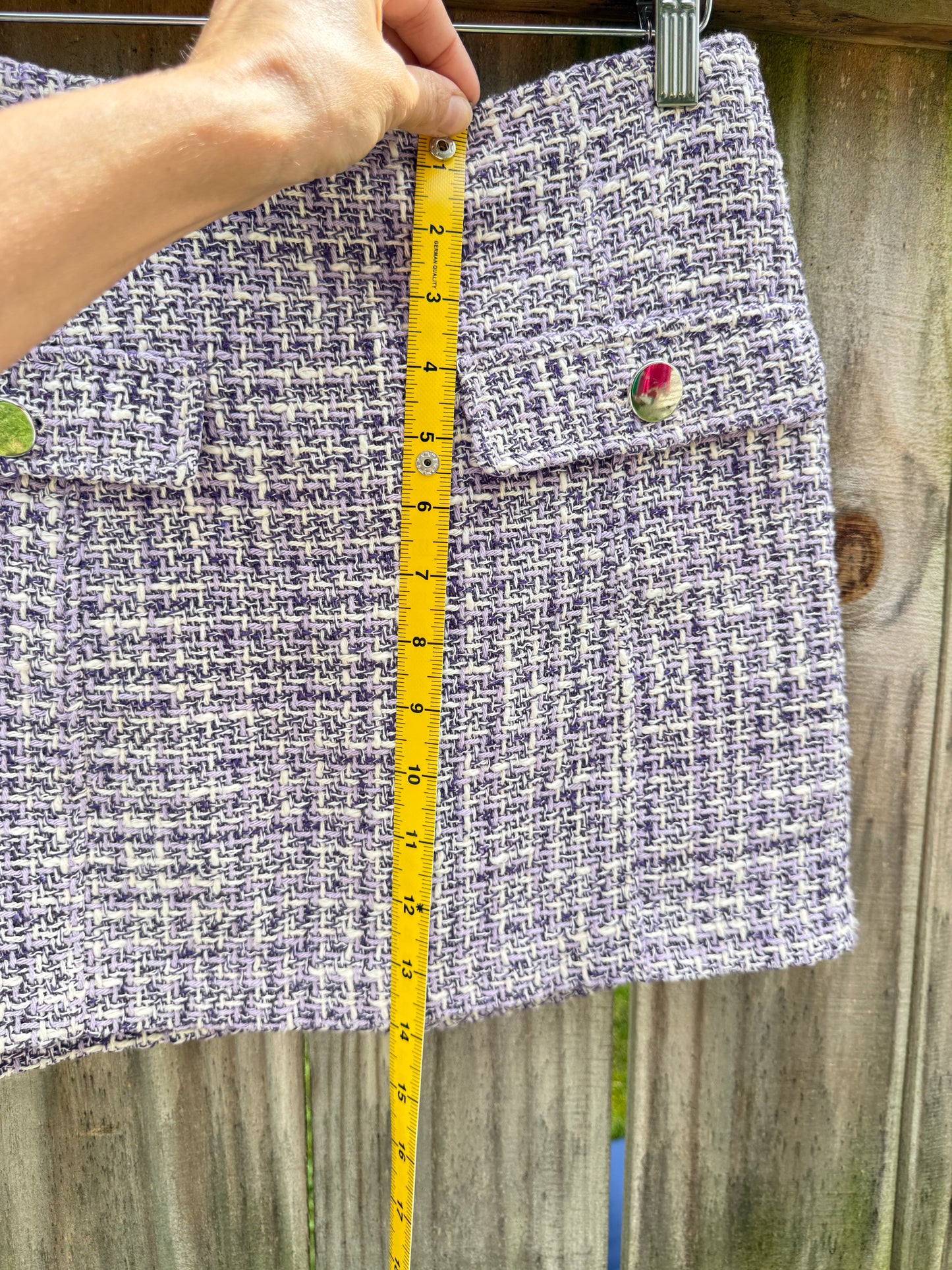 Zara Lilac Bouclé Tweed Skirt Set | Cropped Jacket | Chanel Inspired Lavender Co-Ord | Quiet Luxury | Size Small