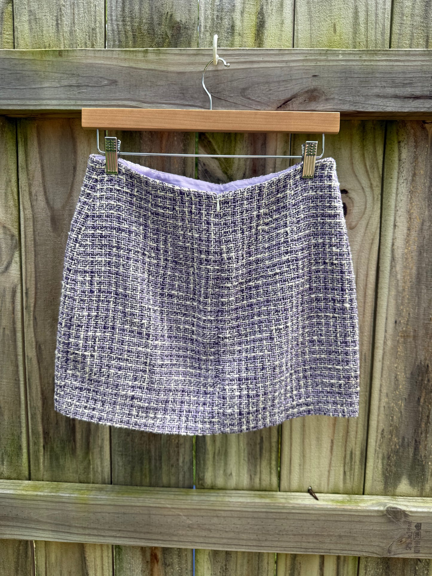 Zara Lilac Bouclé Tweed Skirt Set | Cropped Jacket | Chanel Inspired Lavender Co-Ord | Quiet Luxury | Size Small