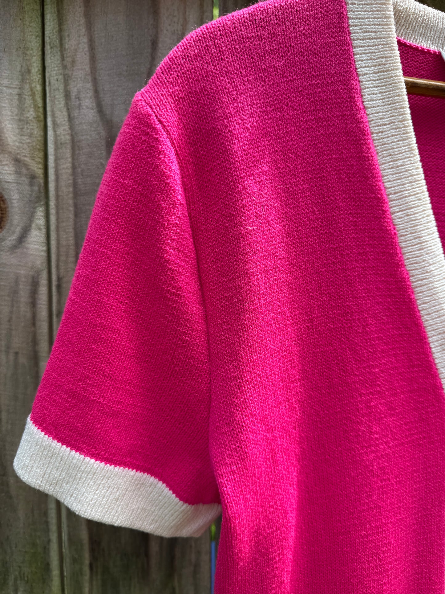 St. John Hot Pink Knit Cardigan | USA Made | Quiet Luxury