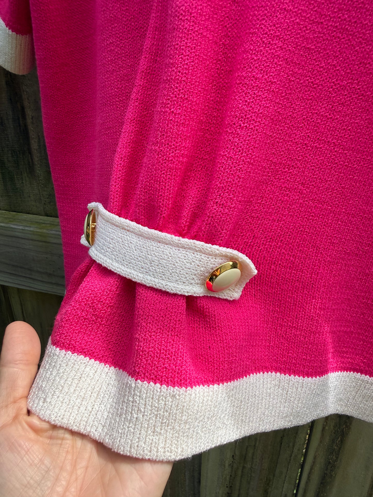 St. John Hot Pink Knit Cardigan | USA Made | Quiet Luxury