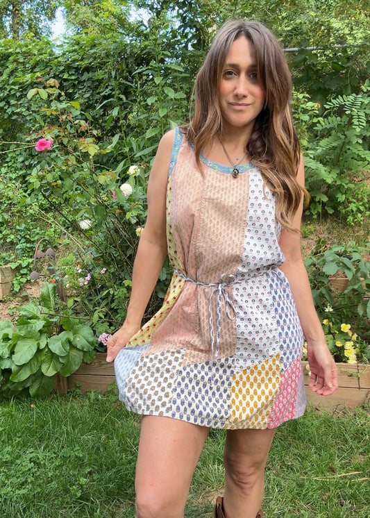 Vintage Patchwork Mini Dress – Sacred Threads 90s/2000s