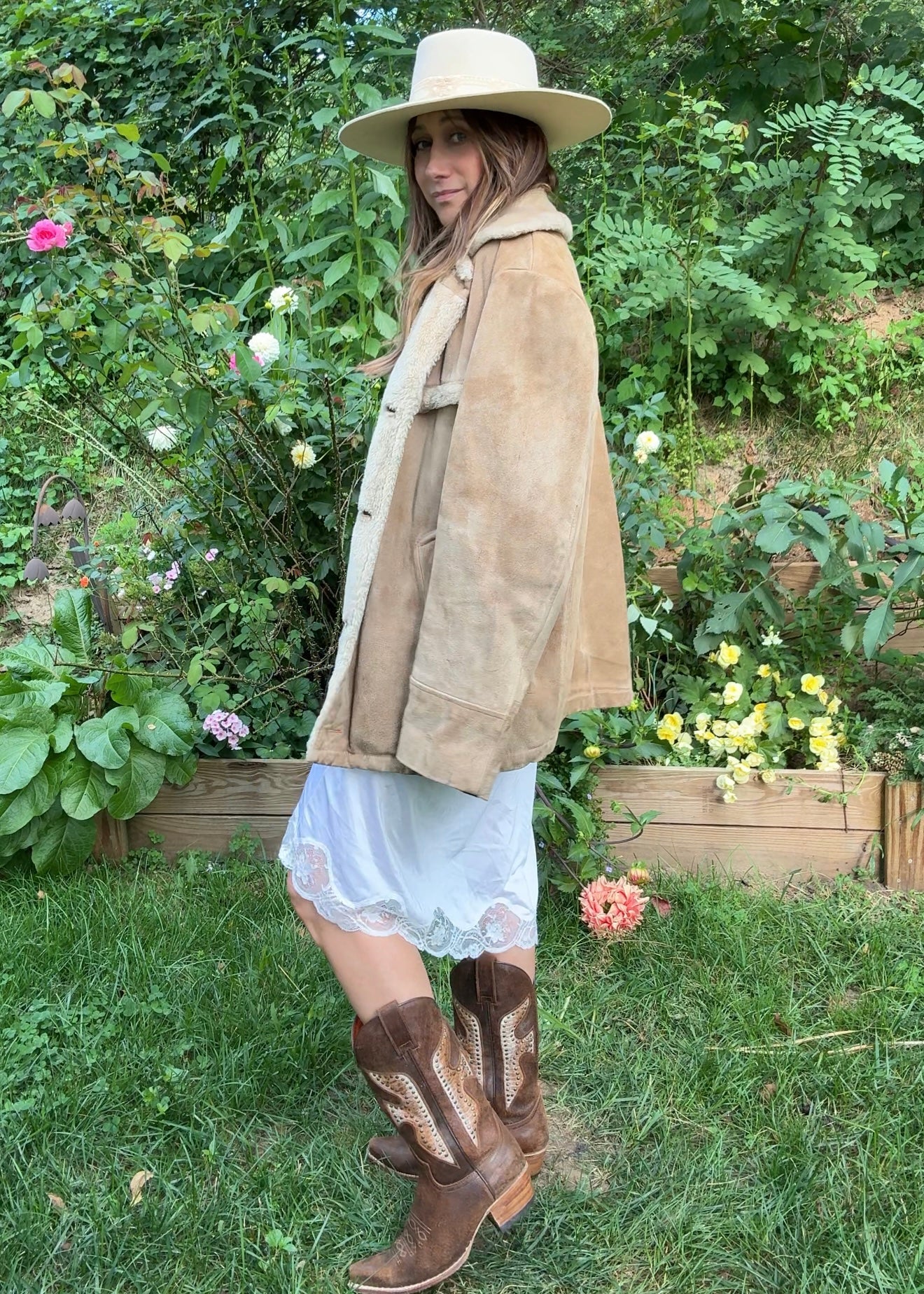 Vintage Shearling Pioneer Wear Coat — Suede &amp; Sherpa (Made in Korea, Albuquerque Label)