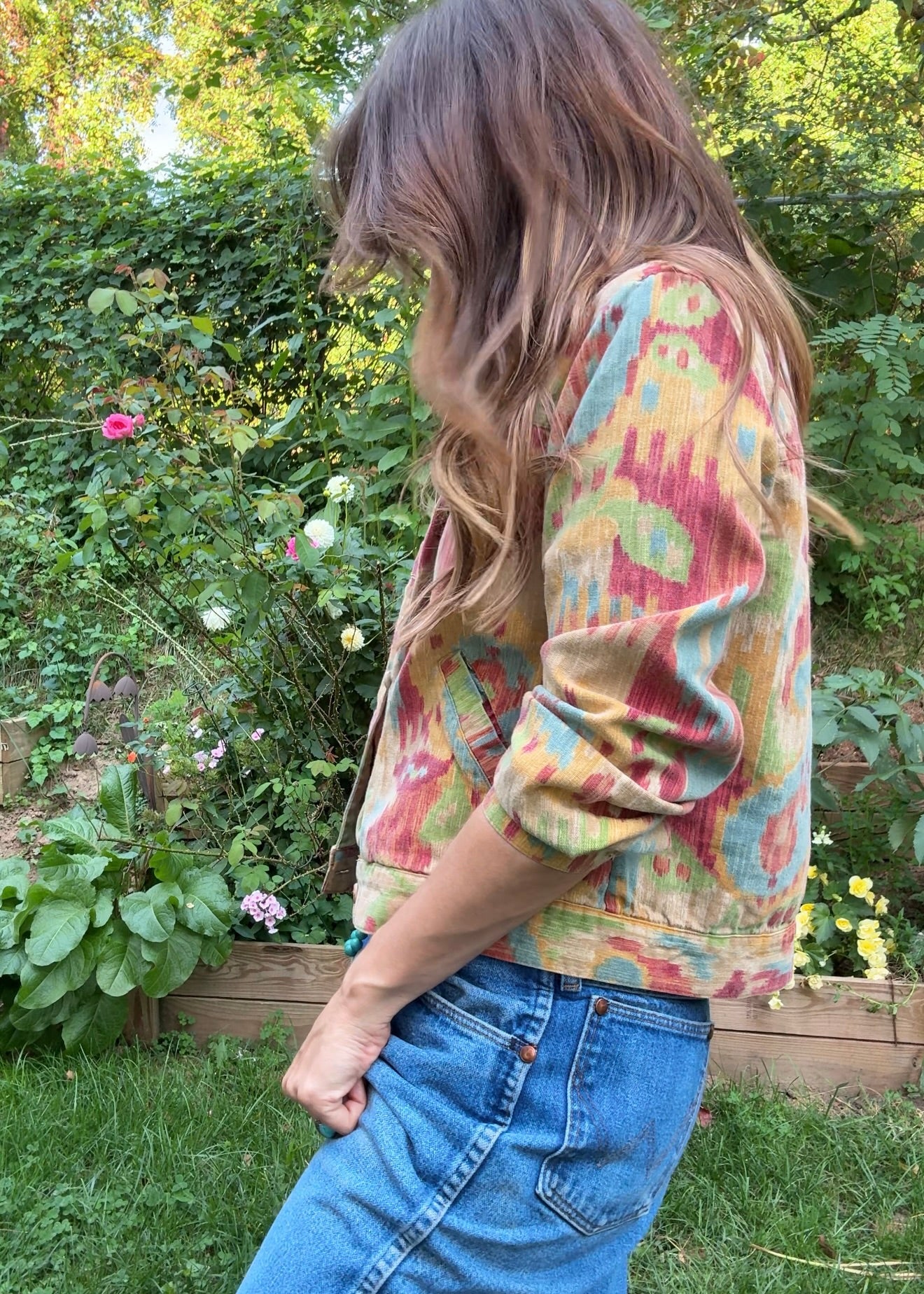 Vintage Ikat Print Cotton Jacket – 90s/00s Coldwater Creek