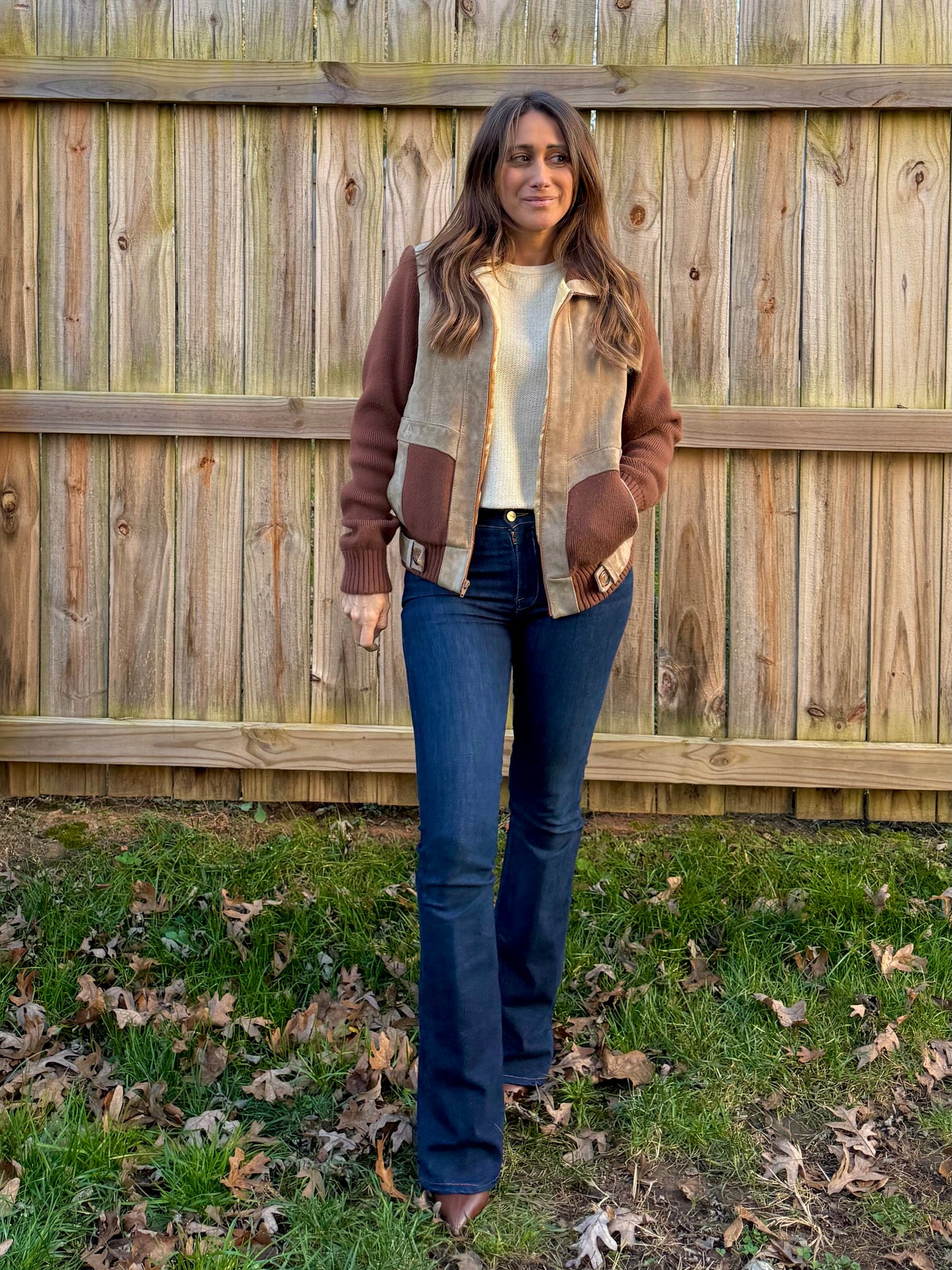 Vintage Deerskin Trading Post Leather & Knit Jacket Suede Rugged