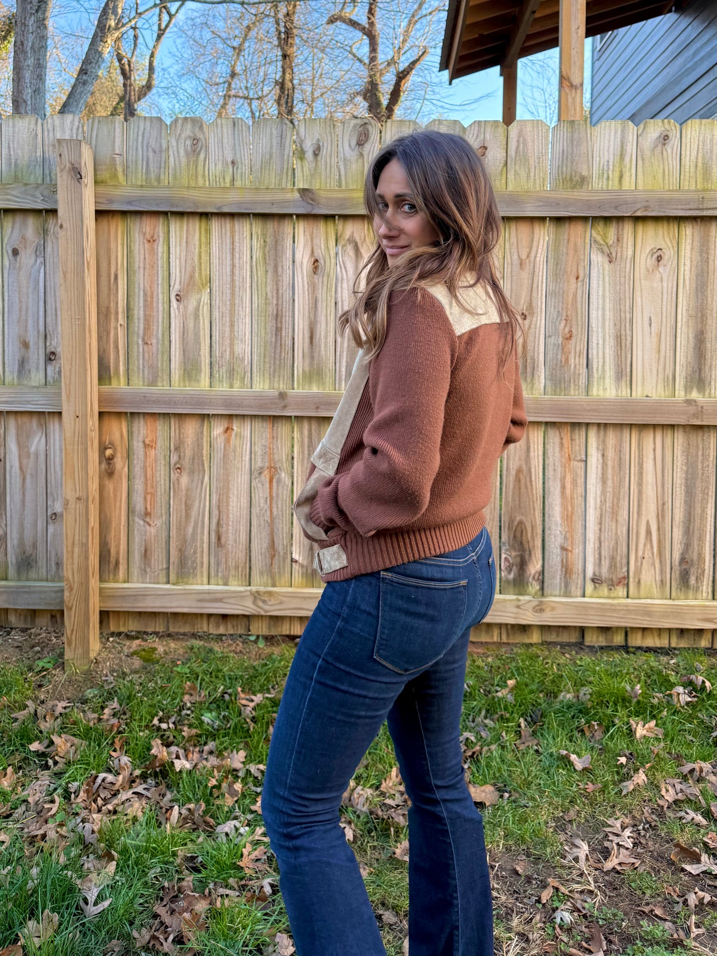 Vintage Deerskin Trading Post Leather & Knit Jacket Suede Rugged