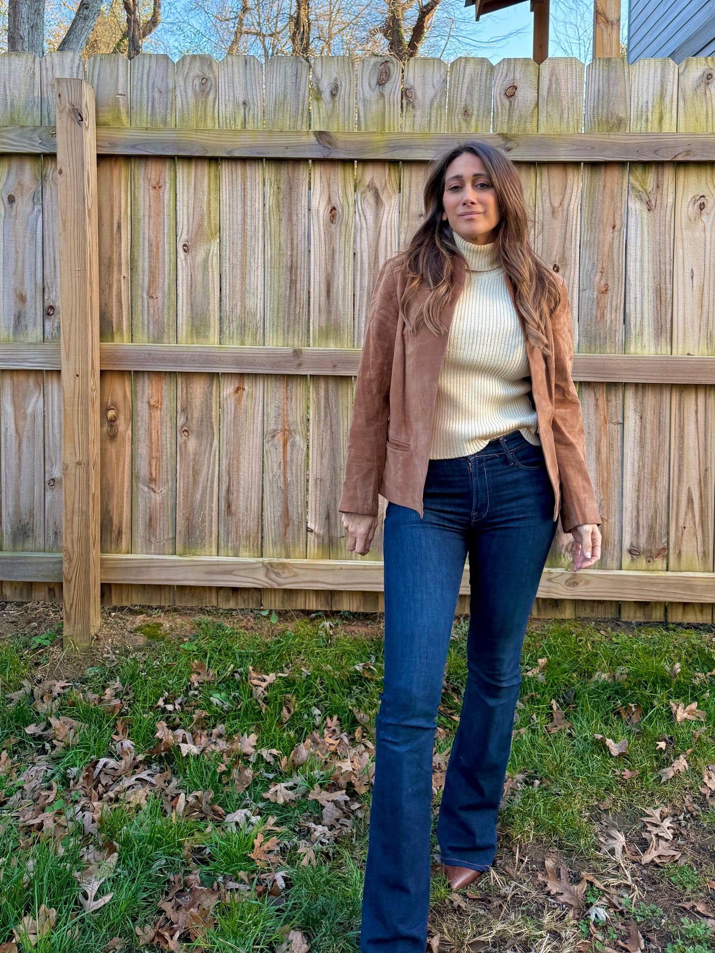 Brown Suede Open-Front Lodge Jacket - Quiet Luxury