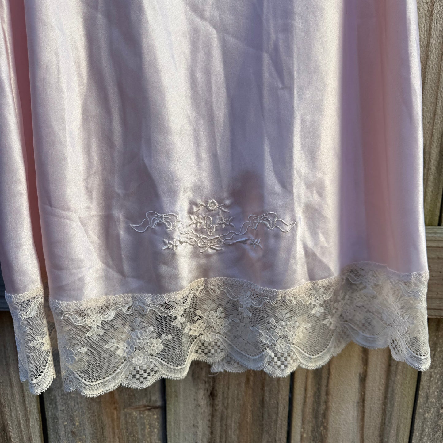 Vintage Christian Dior Blush Silk Lace Slip Set