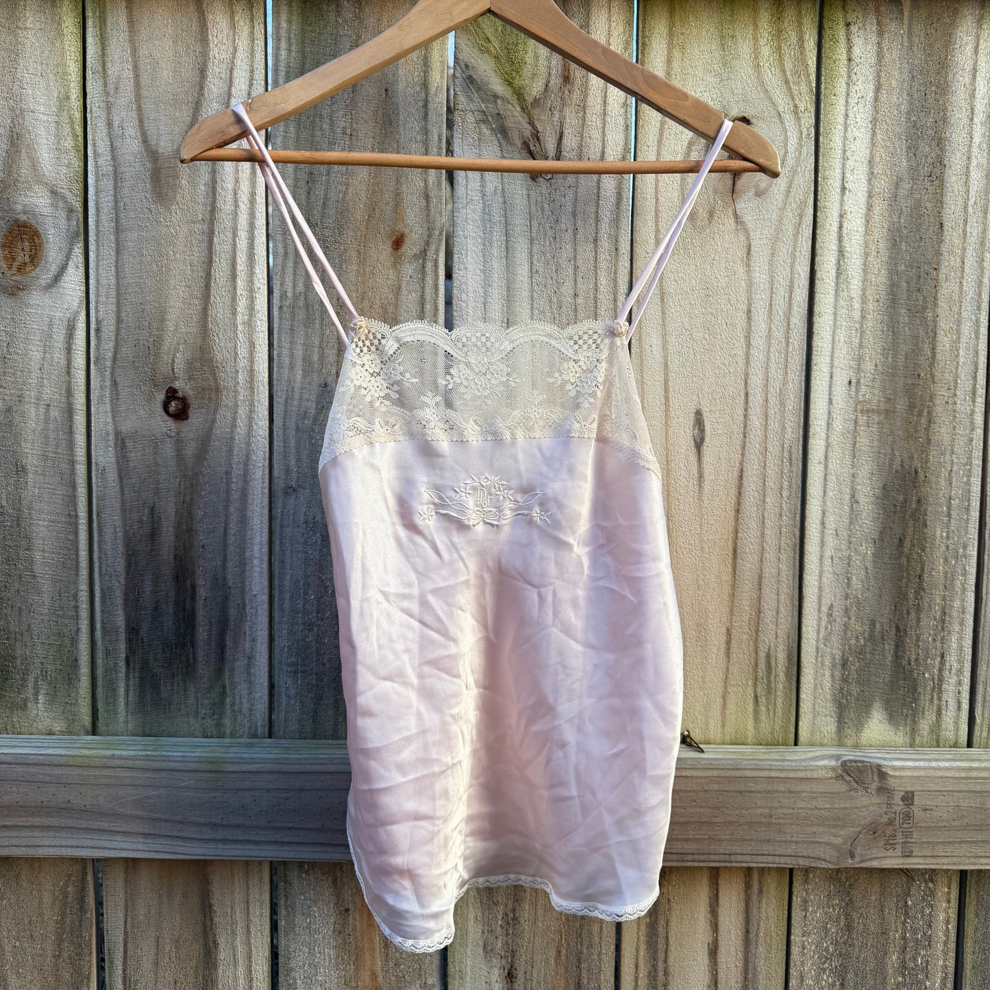 Vintage Christian Dior Blush Silk Lace Slip Set