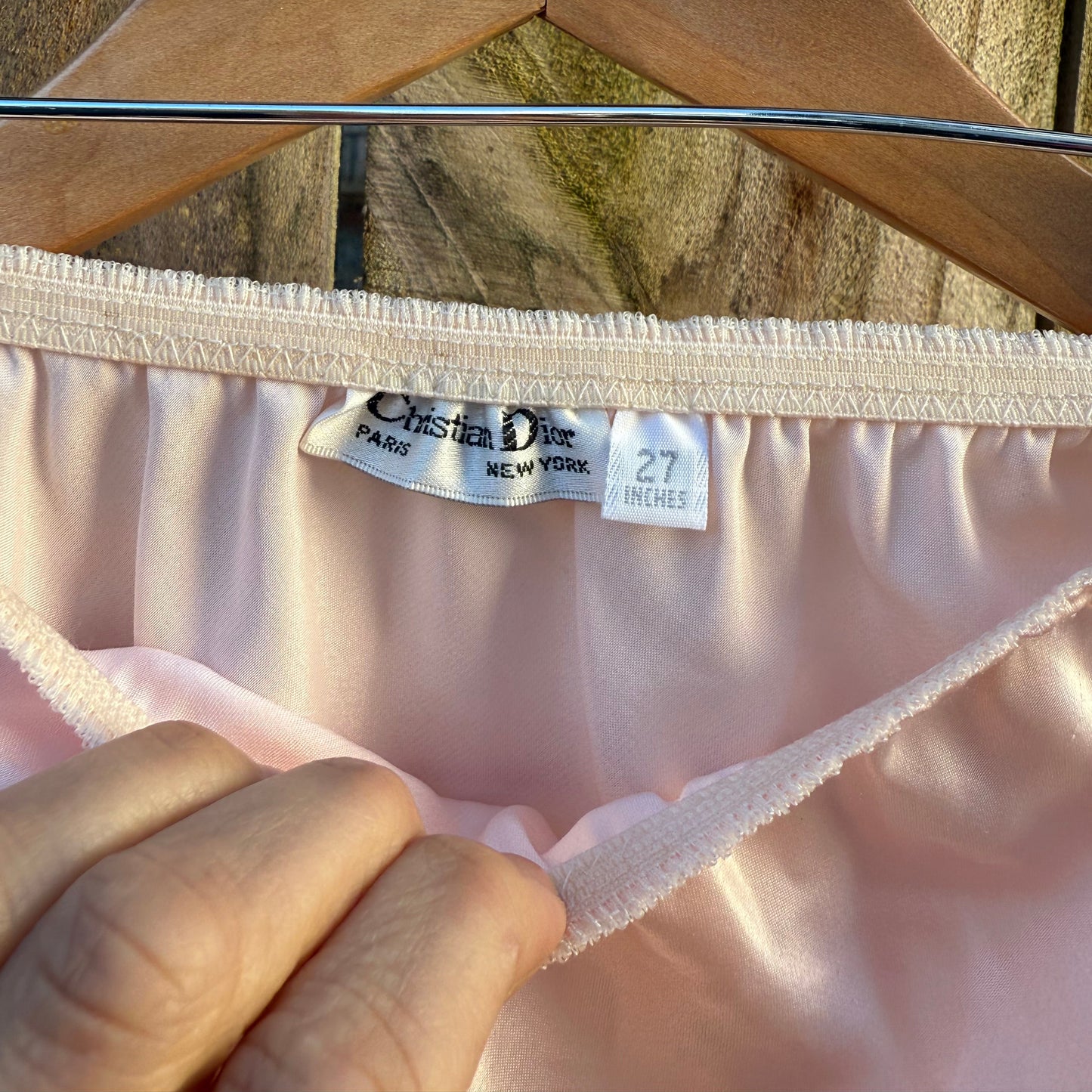 Vintage Christian Dior Blush Silk Lace Slip Set