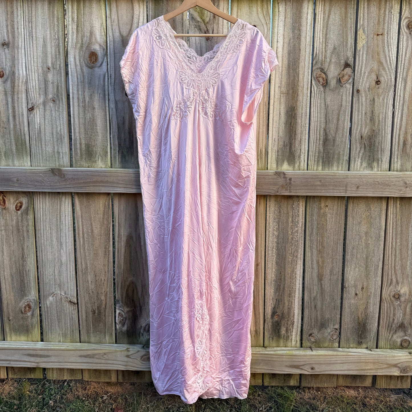 Vintage Blush Lace Nightgown Romantic