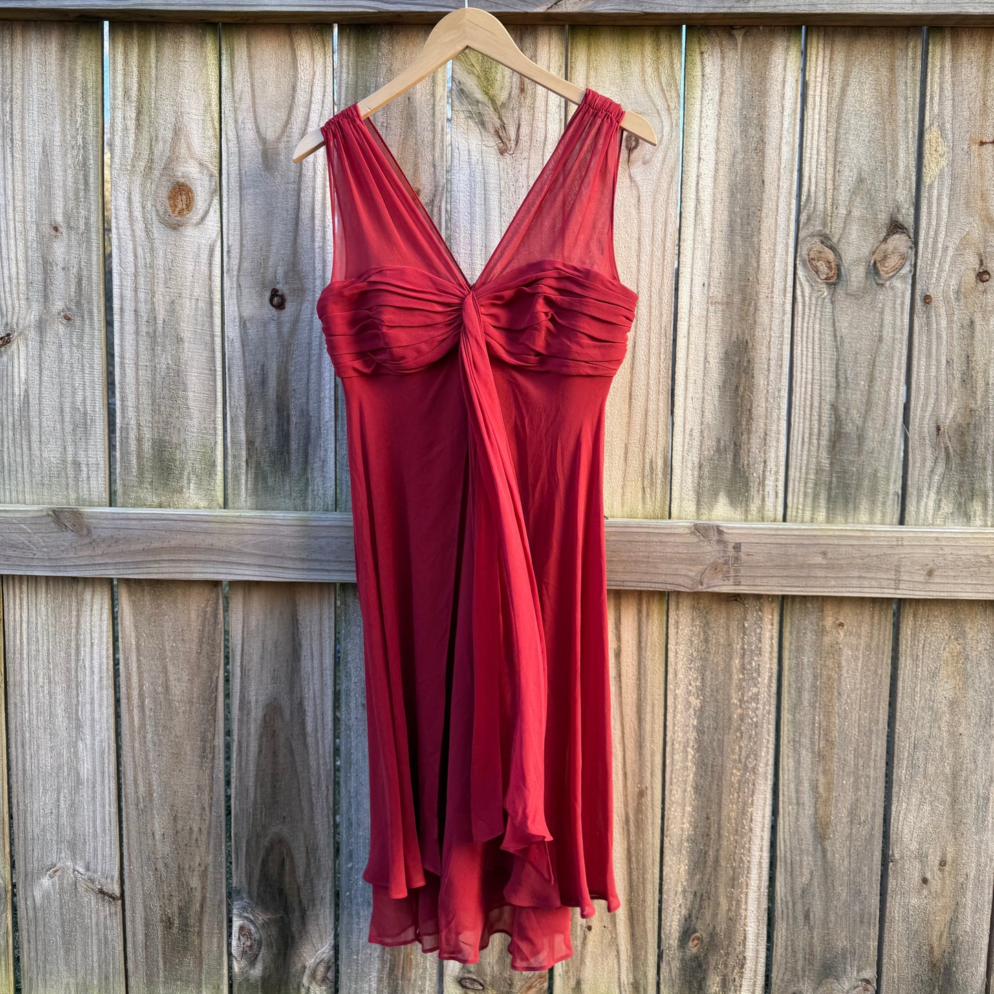Vintage Donna Ricco Red Silk Chiffon Dress