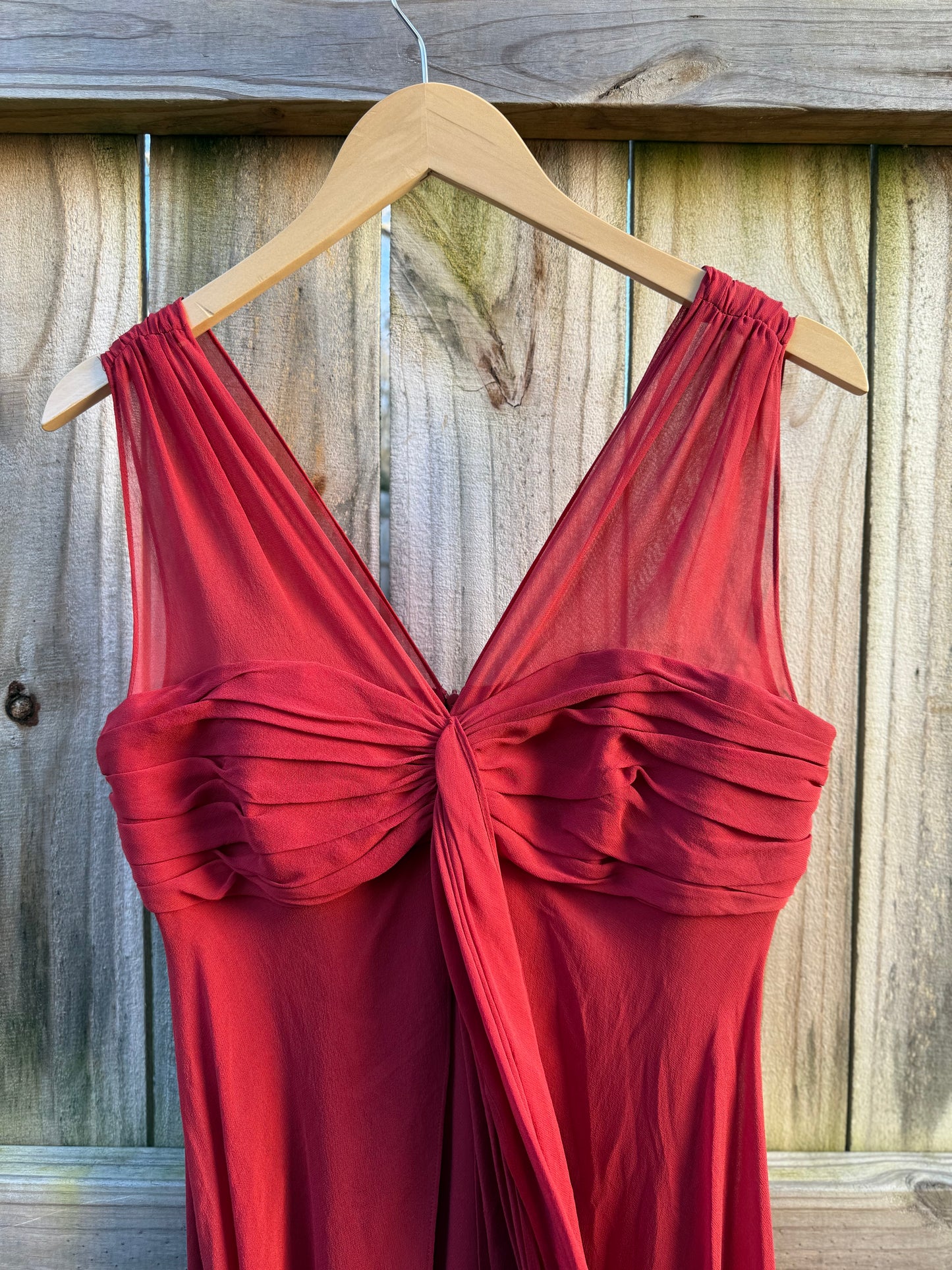 Vintage Donna Ricco Red Silk Chiffon Dress