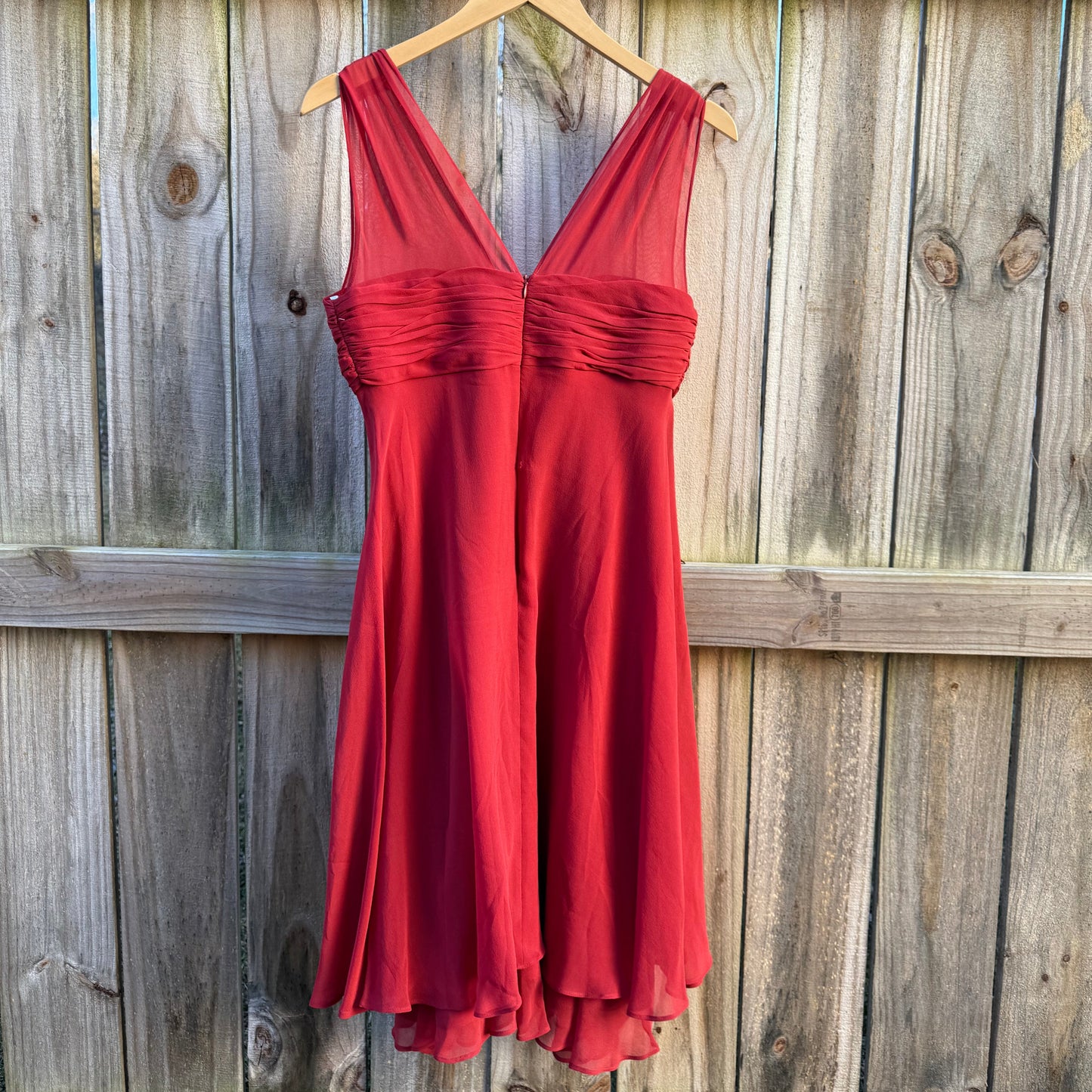 Vintage Donna Ricco Red Silk Chiffon Dress