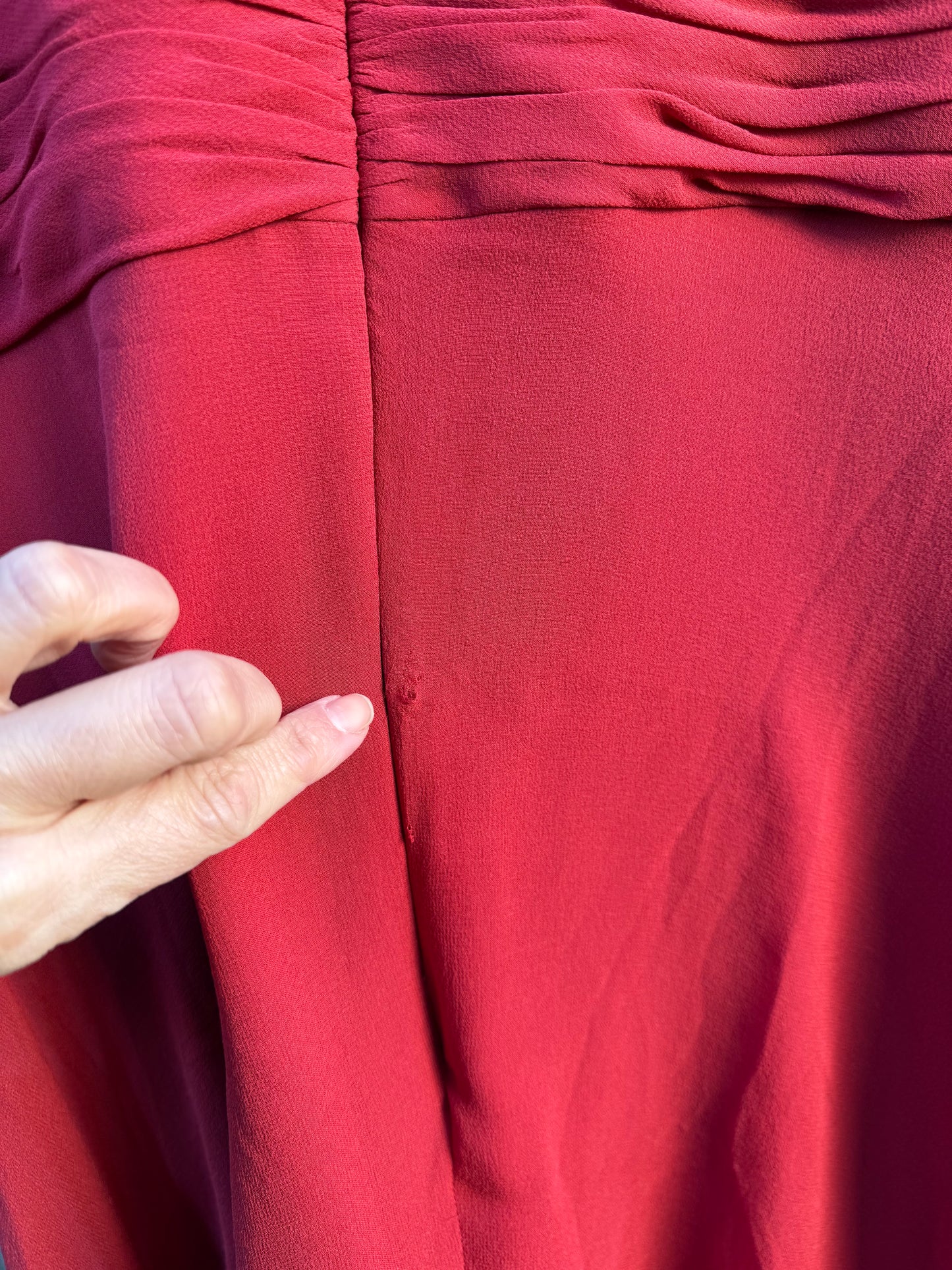 Vintage Donna Ricco Red Silk Chiffon Dress