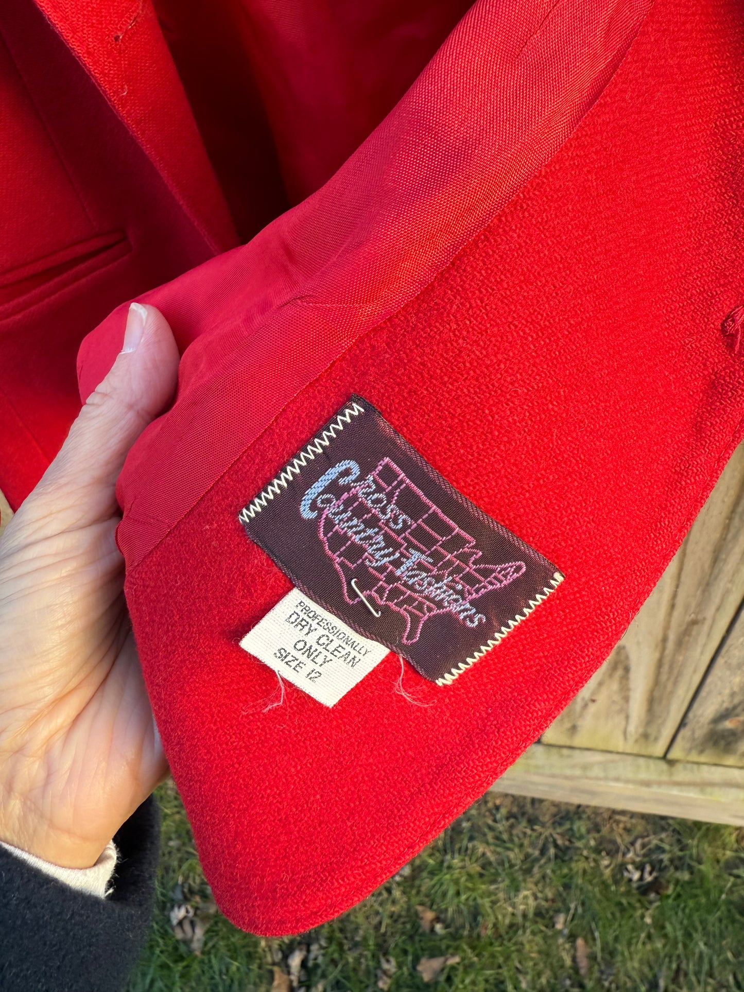 Vintage Cherry Red Power Blazer - Wool