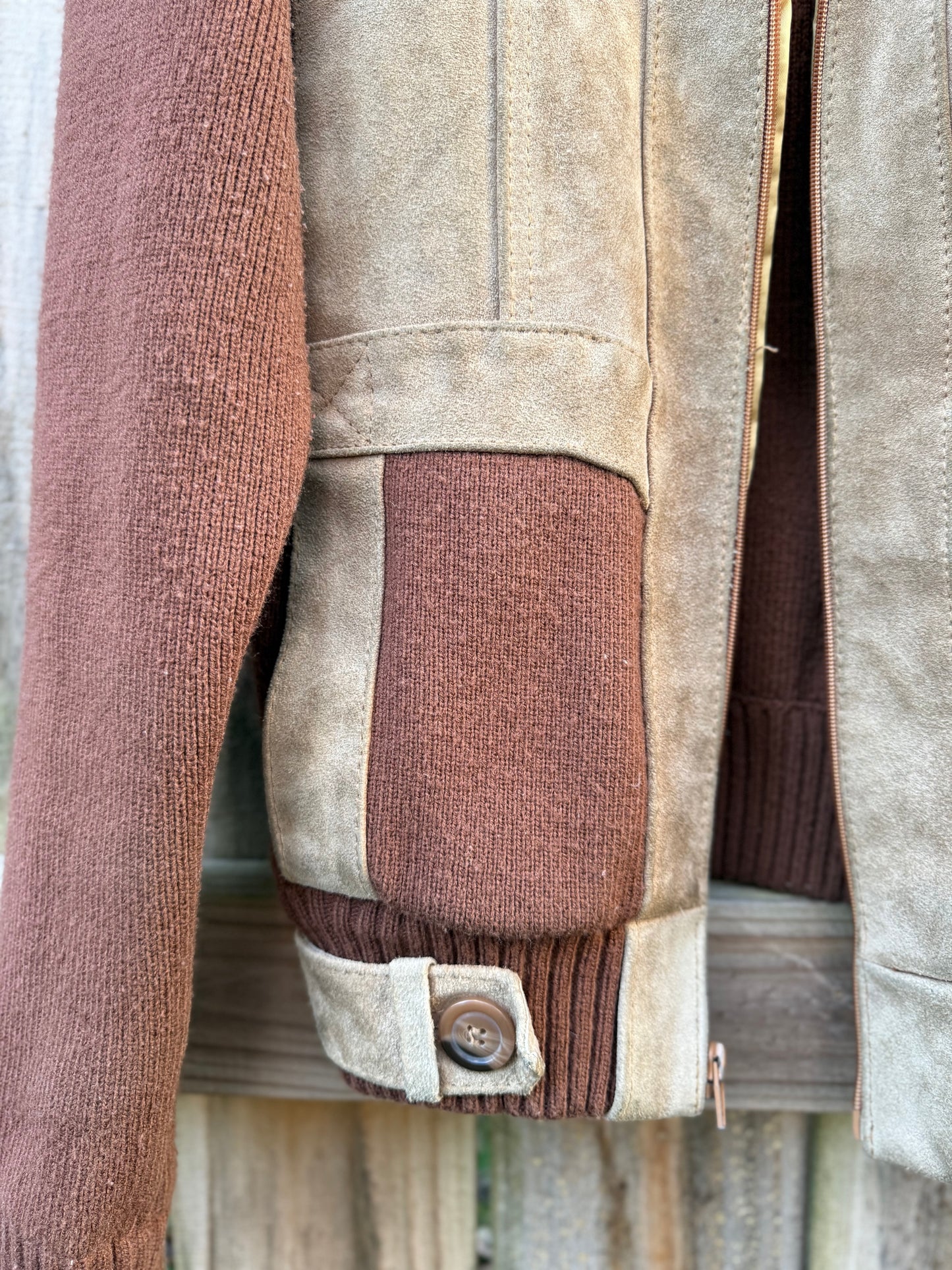 Vintage Deerskin Trading Post Leather & Knit Jacket Suede Rugged