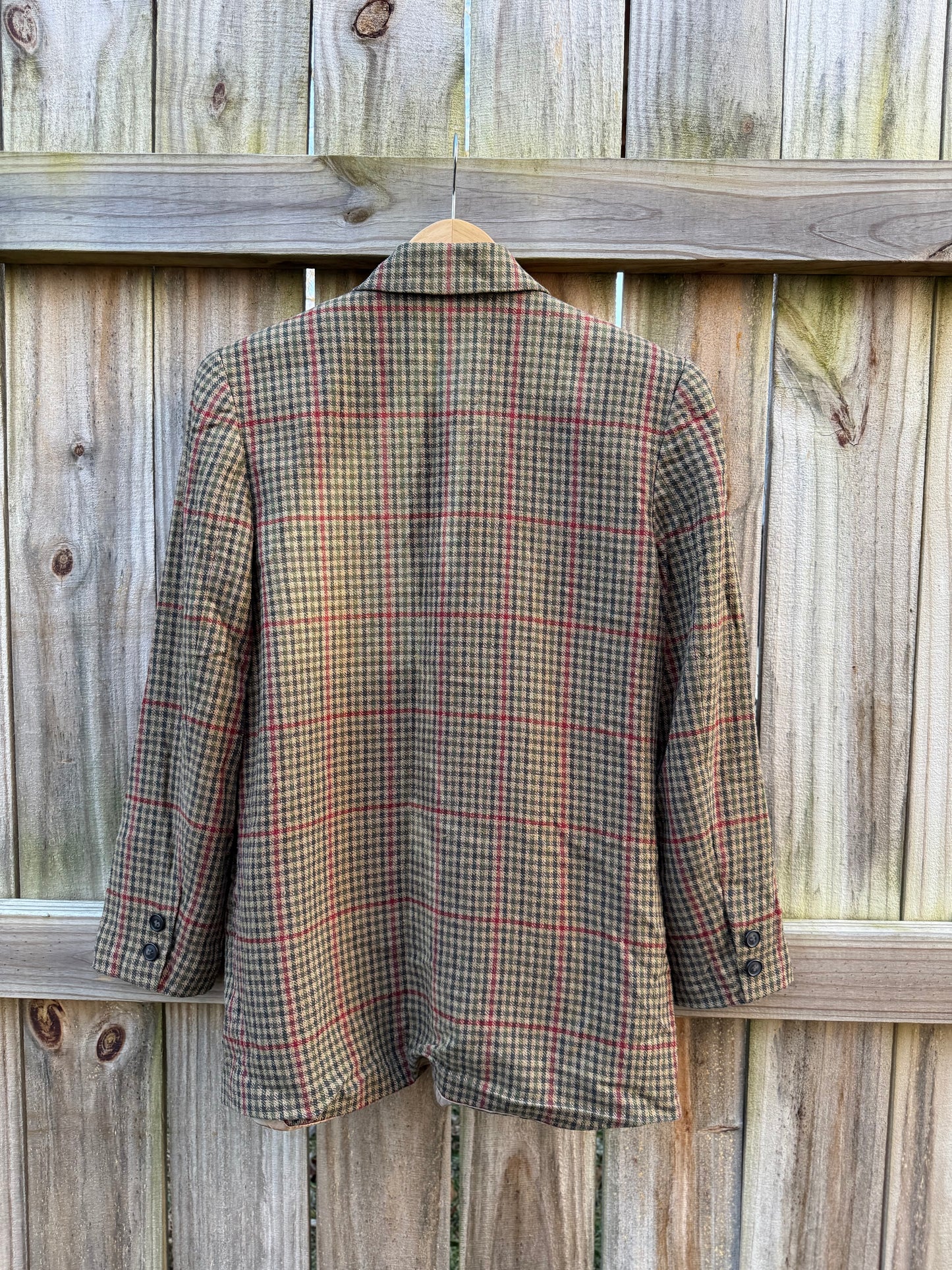 Vintage 100% Silk Plaid Blazer