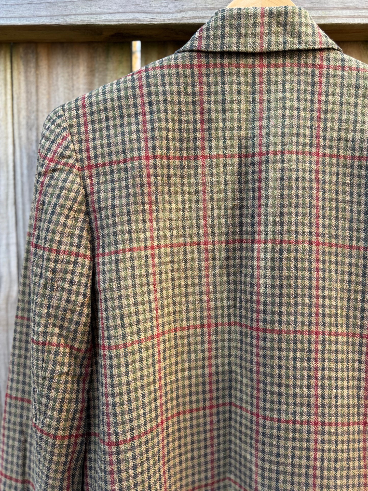 Vintage 100% Silk Plaid Blazer