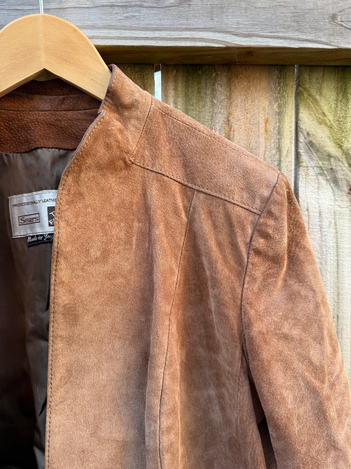 Brown Suede Open-Front Lodge Jacket - Quiet Luxury