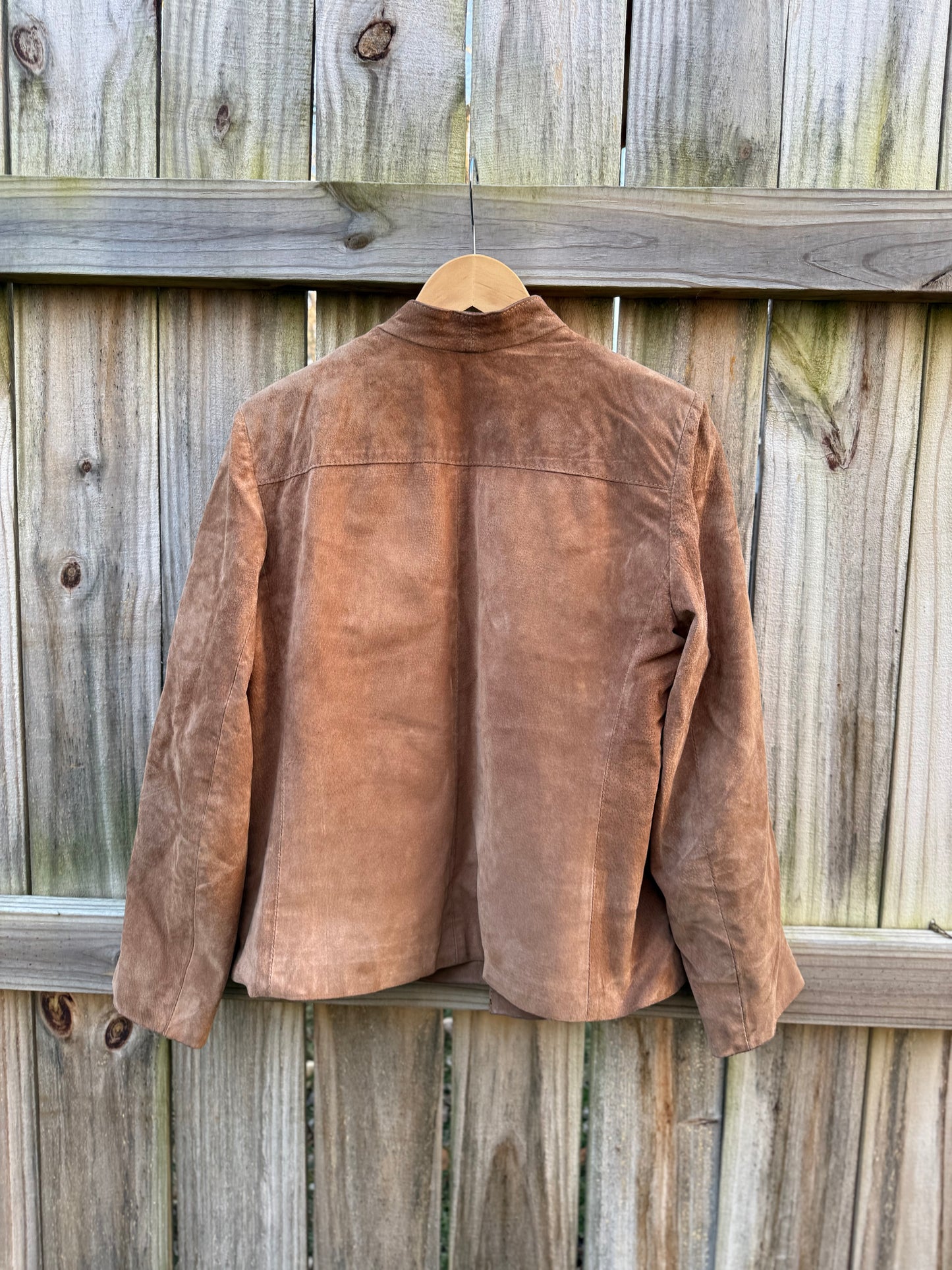 Brown Suede Open-Front Lodge Jacket - Quiet Luxury