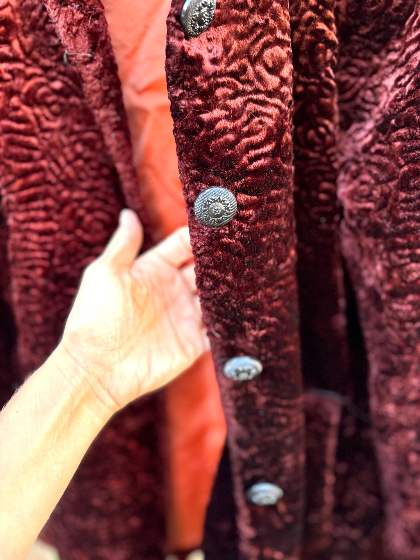 Plum Textured Faux Fur Lodge Coat | Vintage Aspen Winter Statement