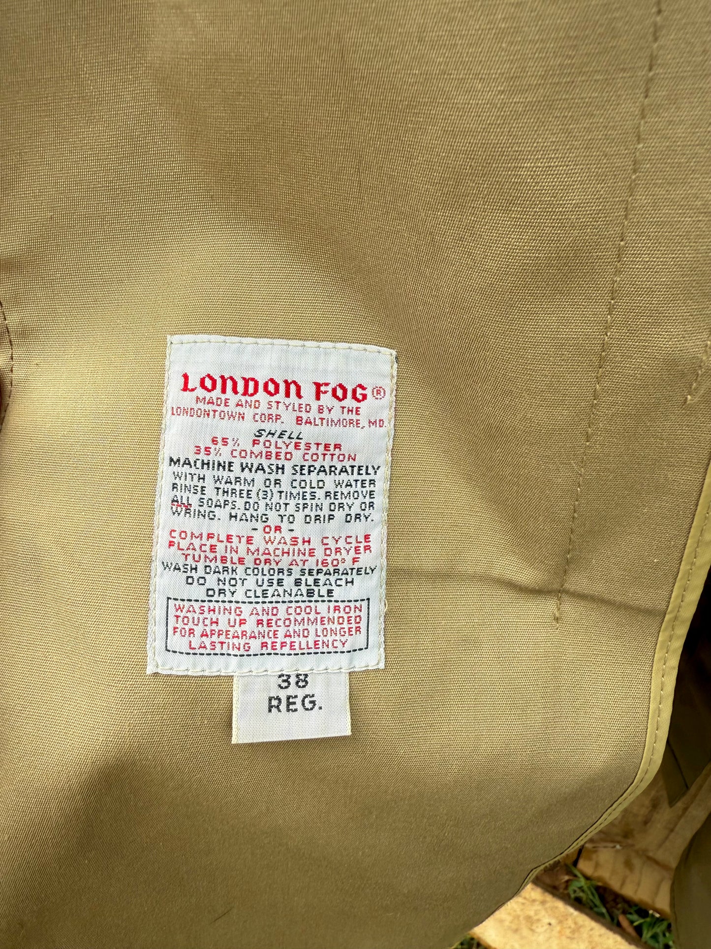 Vintage 90s London Fog Trench Coat - khaki