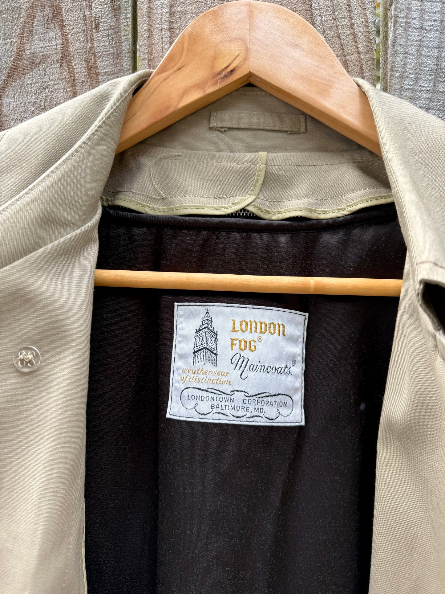 Vintage 90s London Fog Trench Coat - khaki