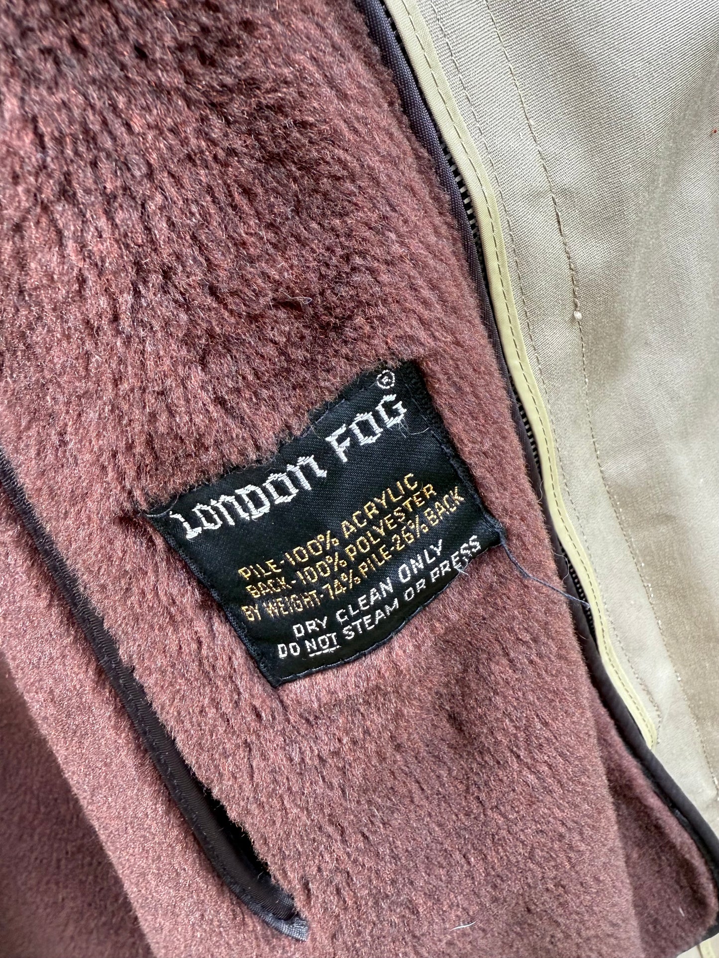 Vintage 90s London Fog Trench Coat - khaki