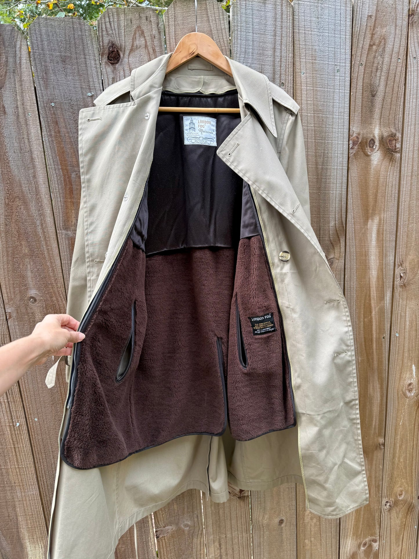 Vintage 90s London Fog Trench Coat - khaki