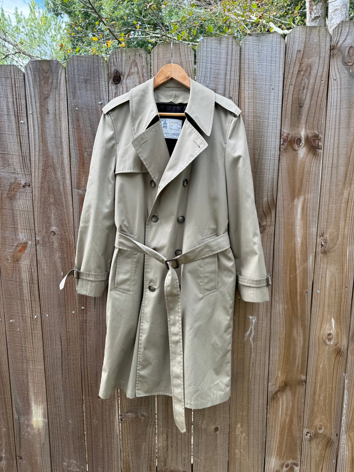 Vintage 90s London Fog Trench Coat - khaki