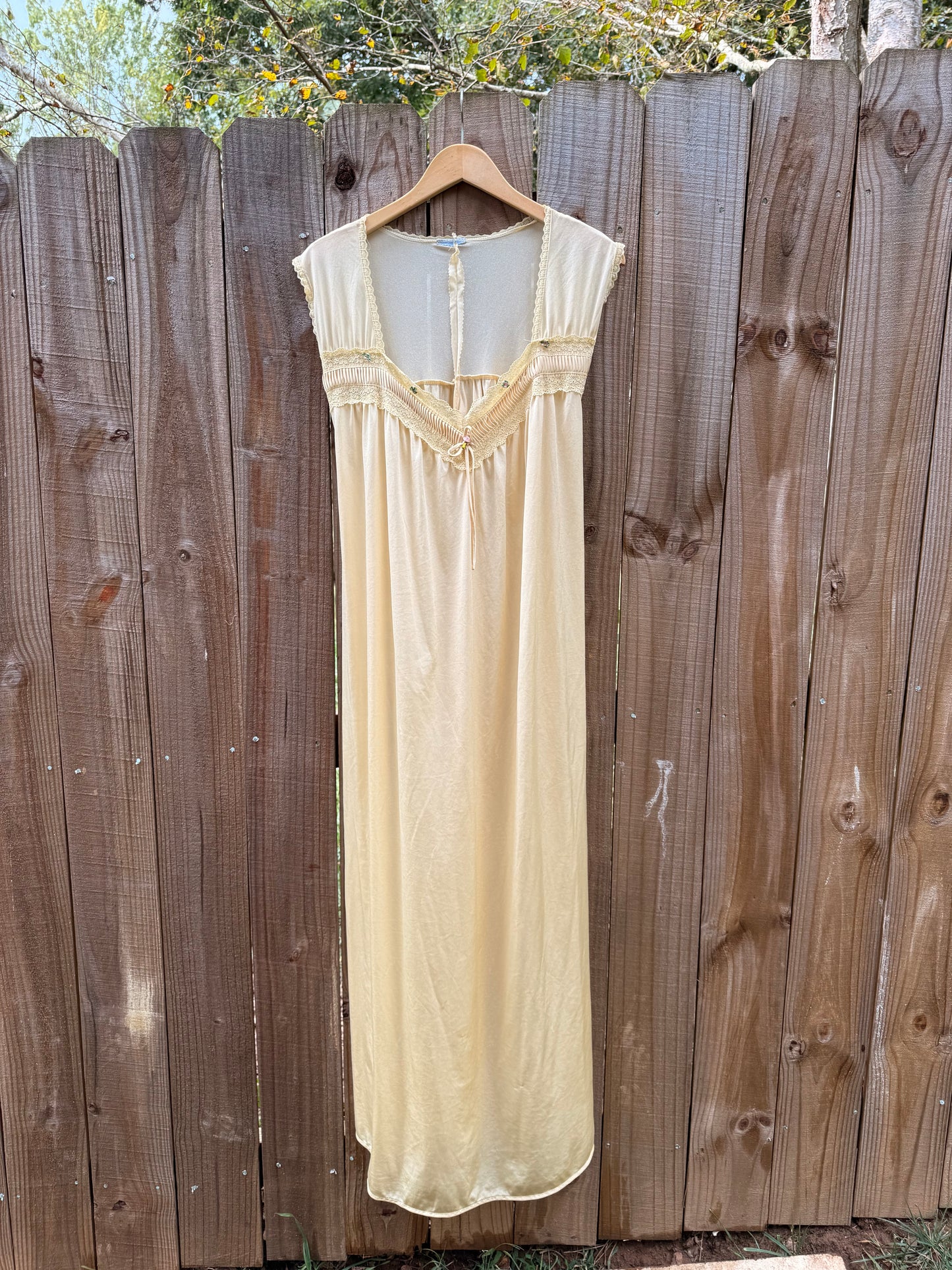 70s Buttercream Vintage Nightgown Dress – Repurposed Original, Chloé Coded