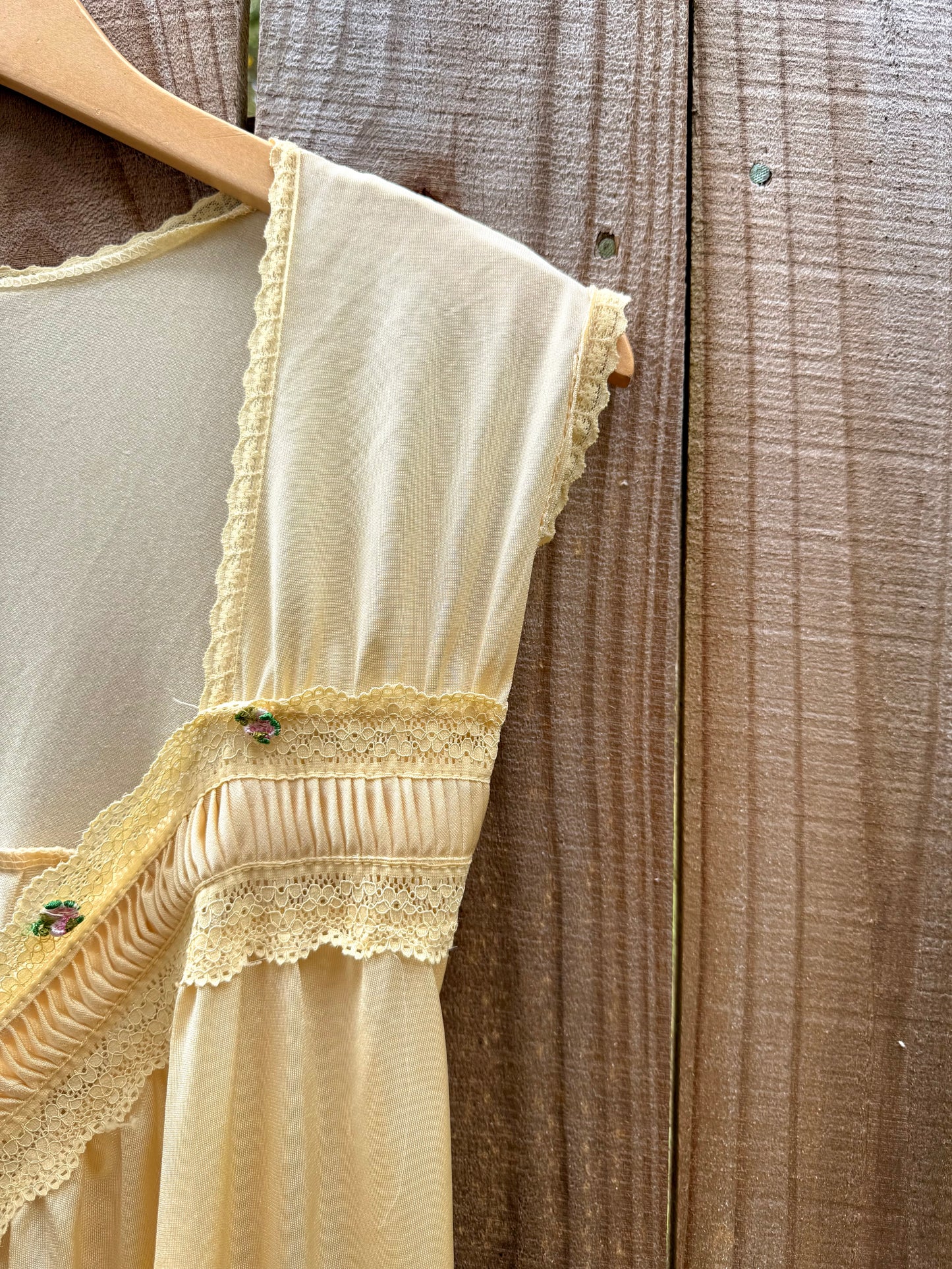 70s Buttercream Vintage Nightgown Dress – Repurposed Original, Chloé Coded