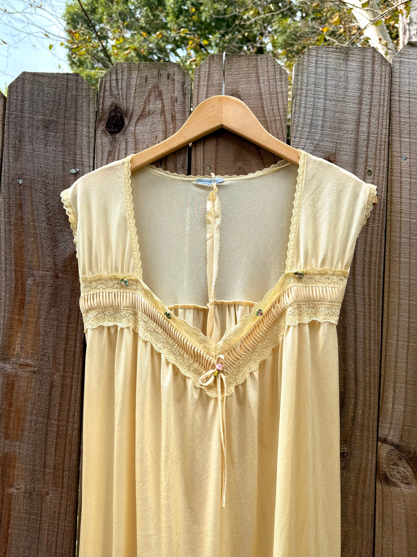 70s Buttercream Vintage Nightgown Dress – Repurposed Original, Chloé Coded