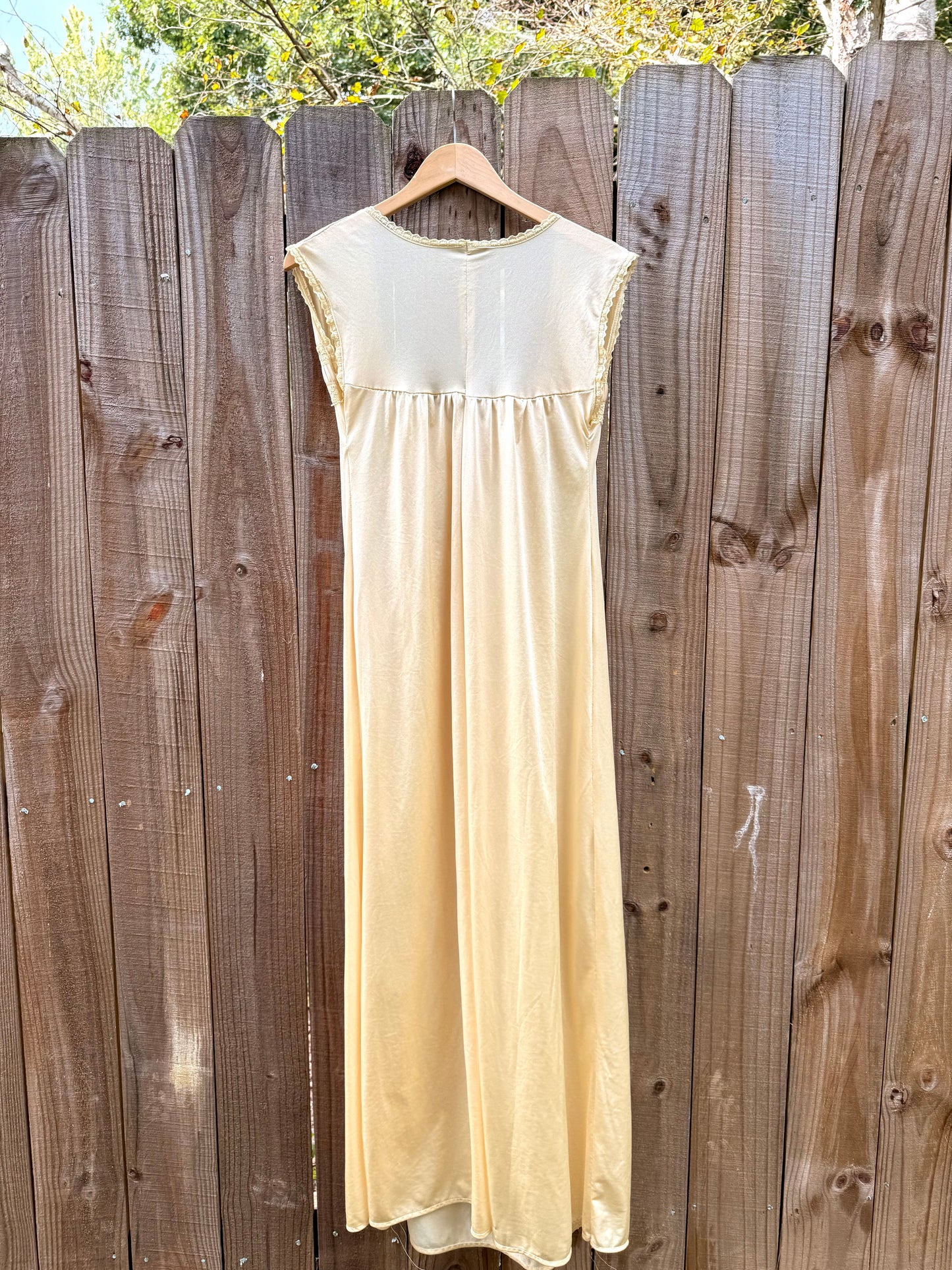 70s Buttercream Vintage Nightgown Dress – Repurposed Original, Chloé Coded