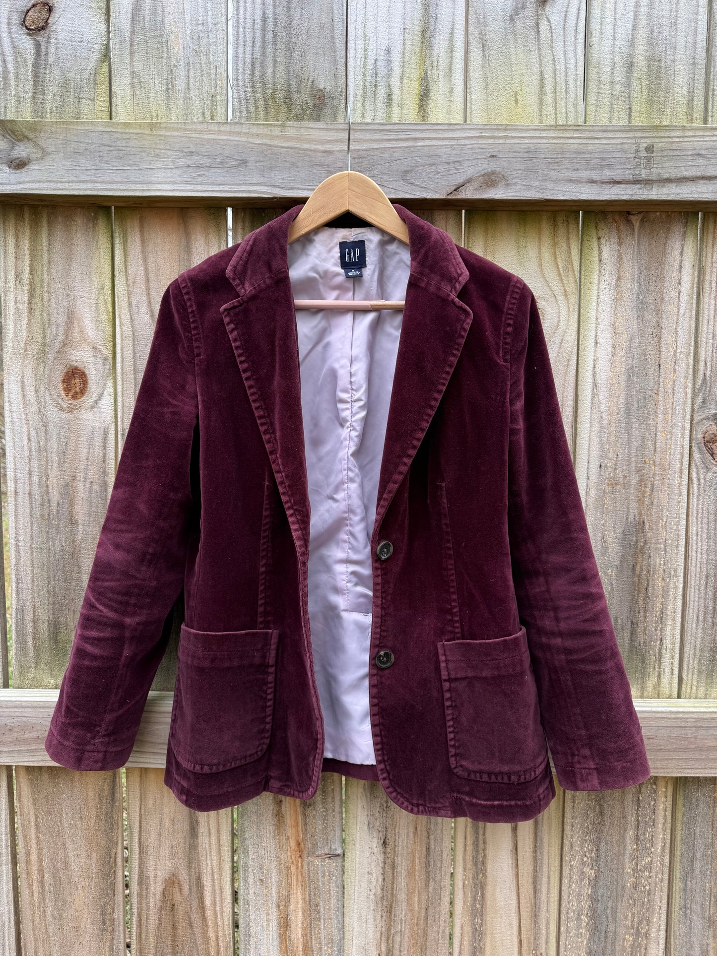 GAP Burgundy Cotton Velvet Blazer