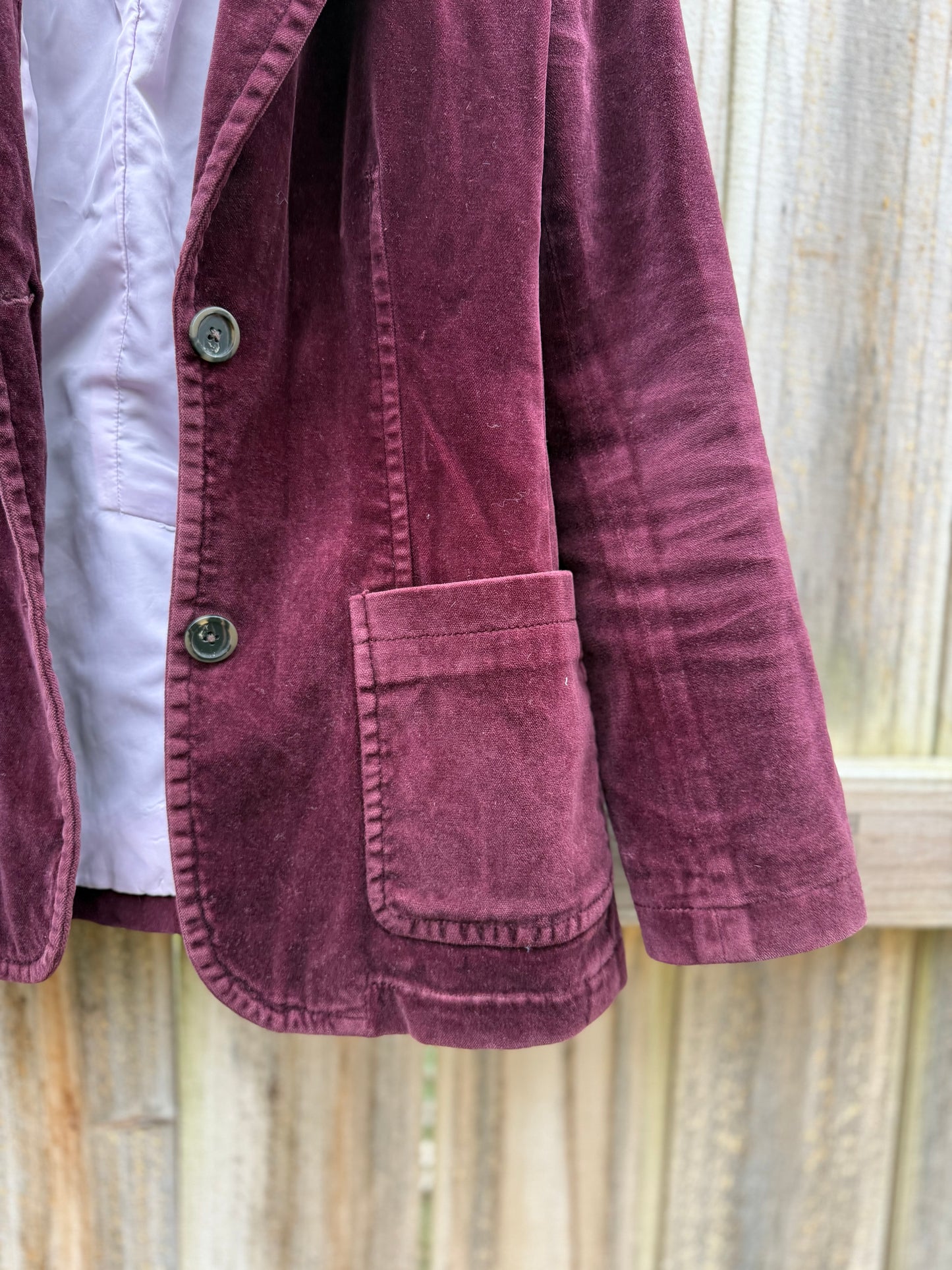 GAP Burgundy Cotton Velvet Blazer