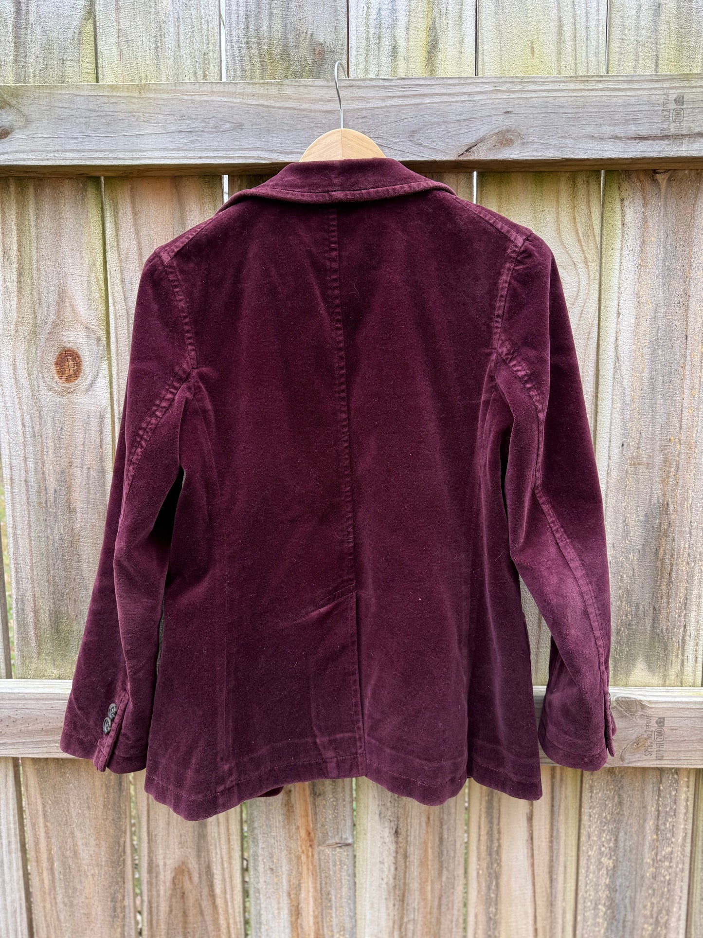 GAP Burgundy Cotton Velvet Blazer