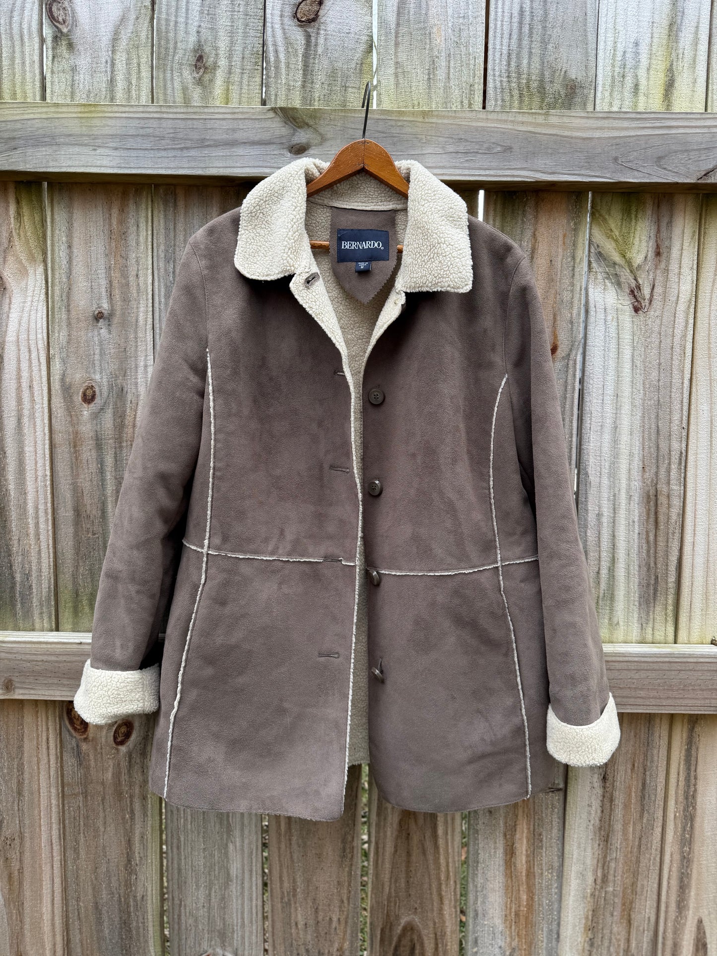 Taupe Faux Shearling Coat — Bernardo