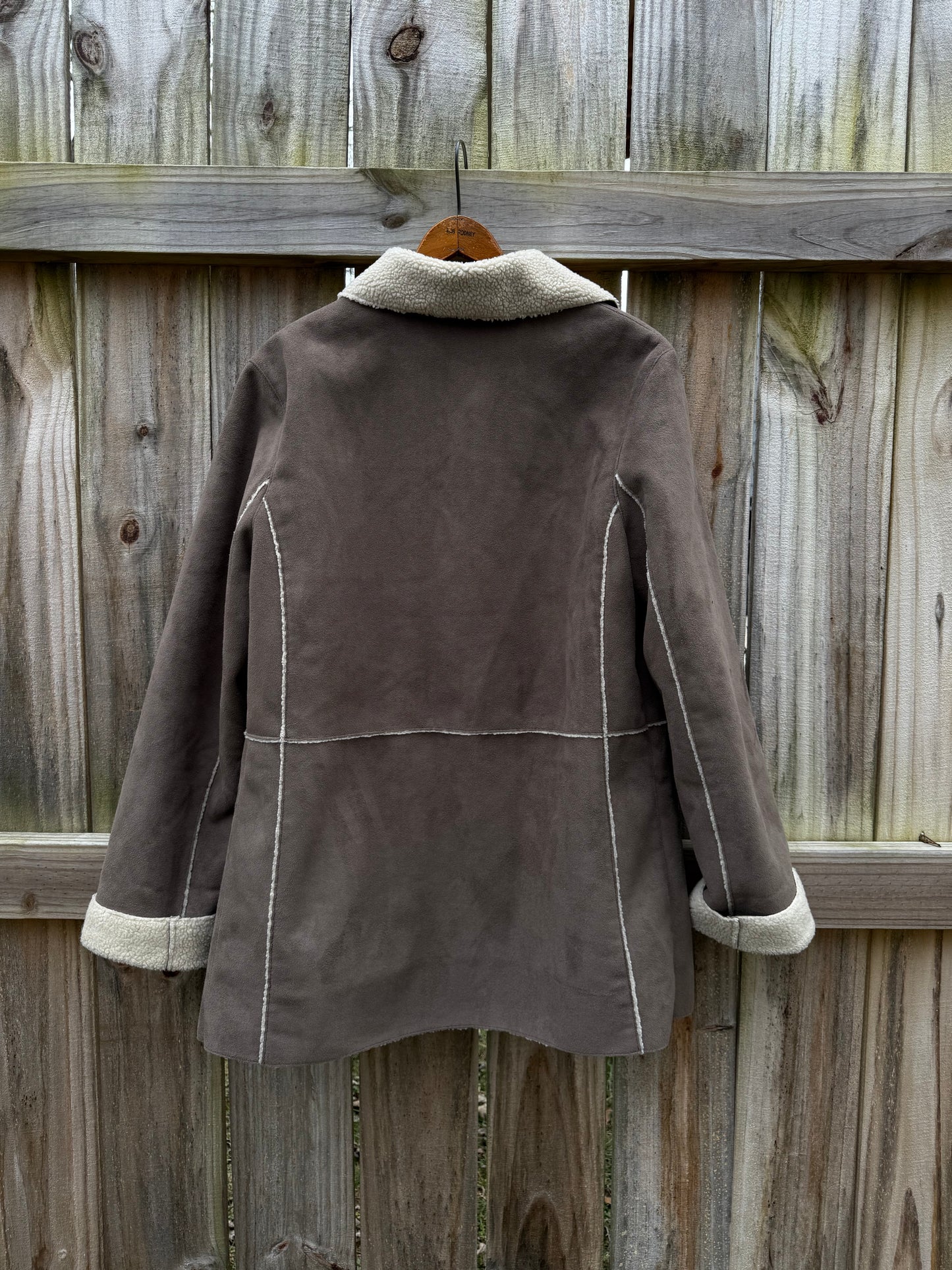 Taupe Faux Shearling Coat — Bernardo