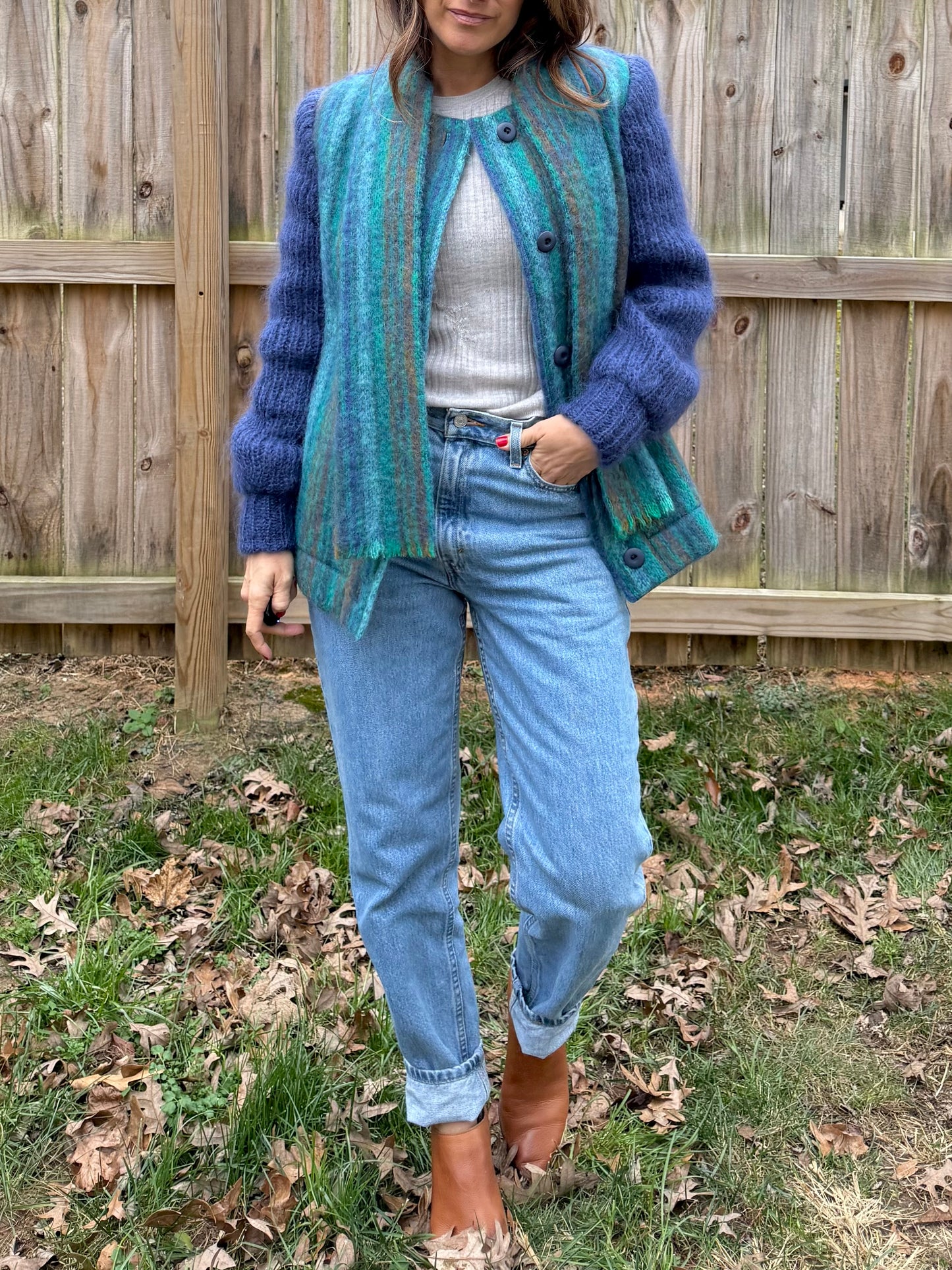 Irish Handwoven Wool Jacket with Built-In Scarf — Donegal Design