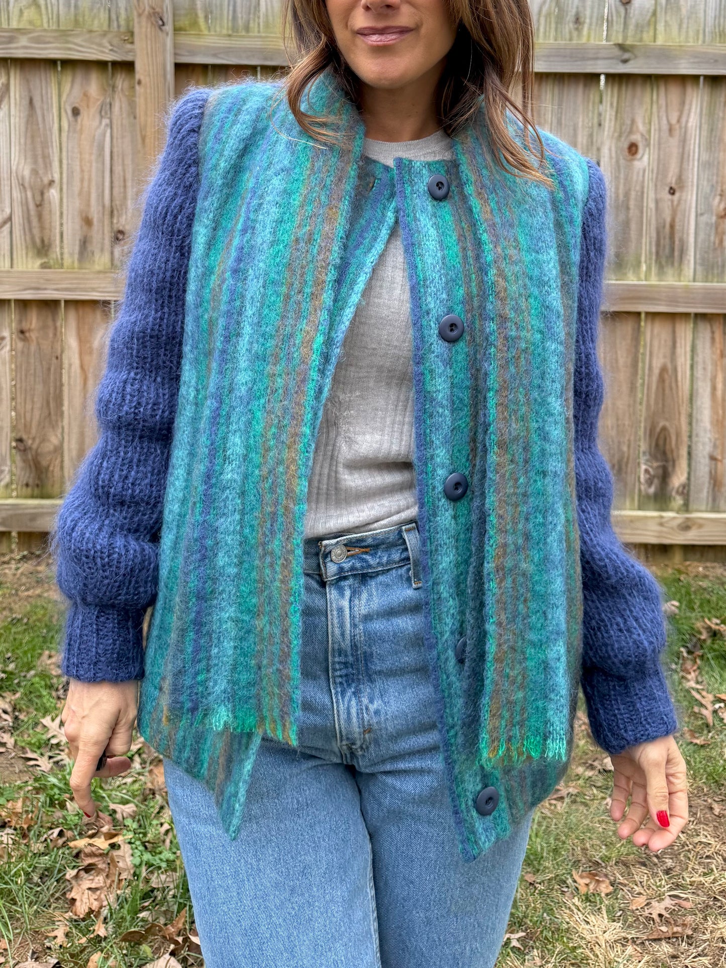 Irish Handwoven Wool Jacket with Built-In Scarf — Donegal Design